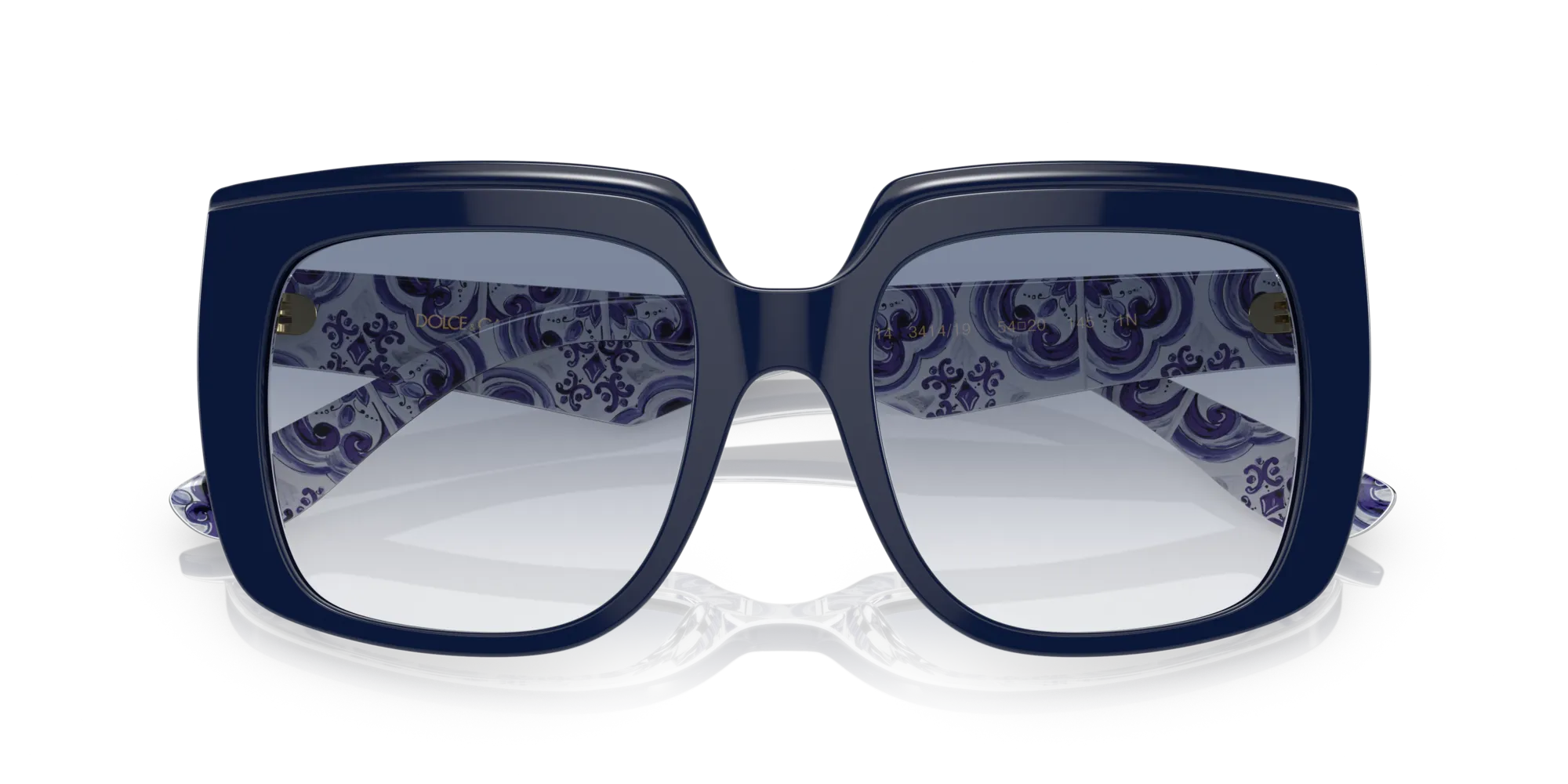 Dolce & Gabbana DG4414 341419 Occhiali da sole Acetato Blu Blu Squadrata Normale Sfumato - immagine 2