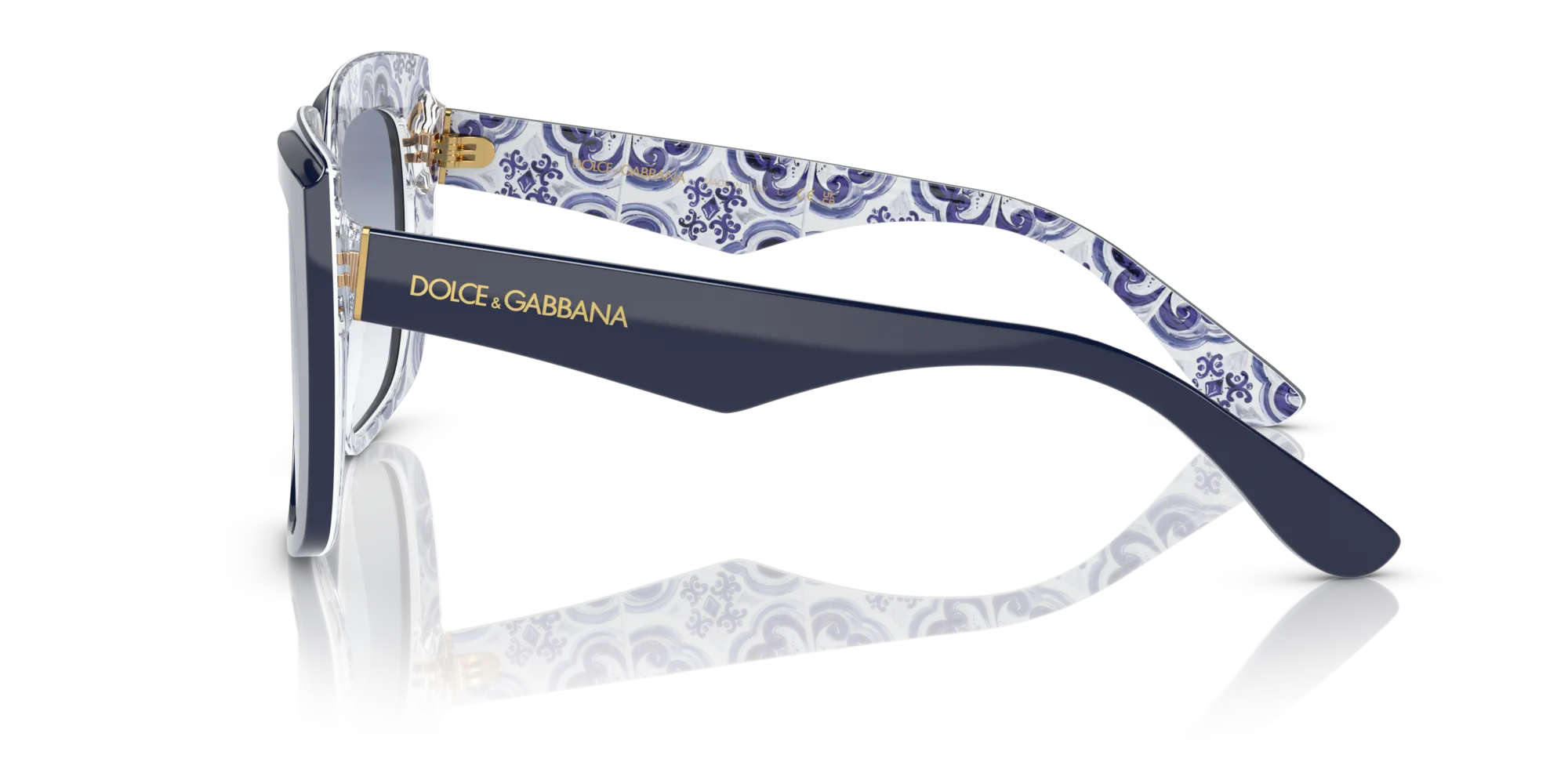 Dolce & Gabbana DG4414 341419 Occhiali da sole Acetato Blu Blu Squadrata Normale Sfumato - immagine 4