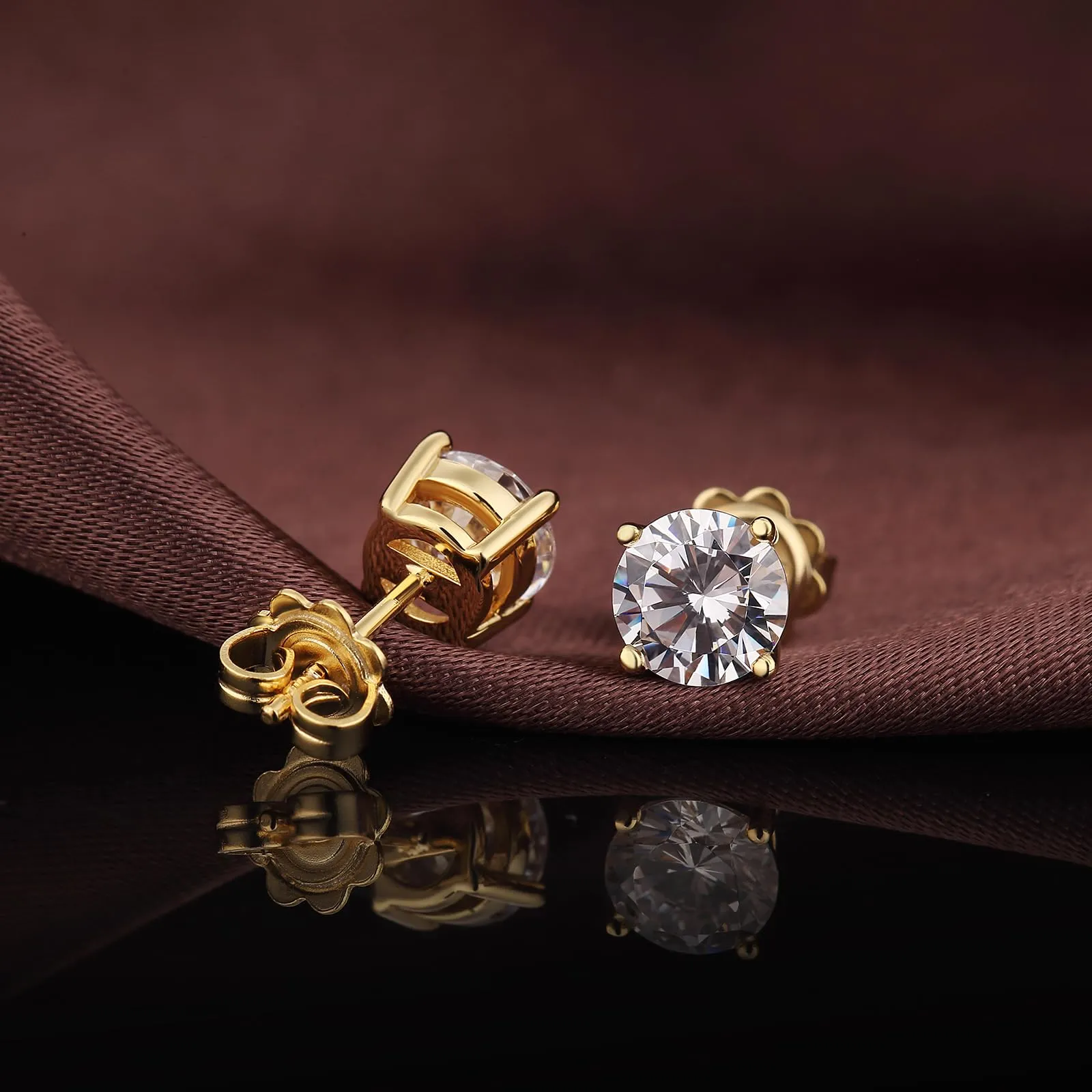 Orecchini Uomo Oro e Argento 925 - Diamante e Brillante 5mm - immagine 4