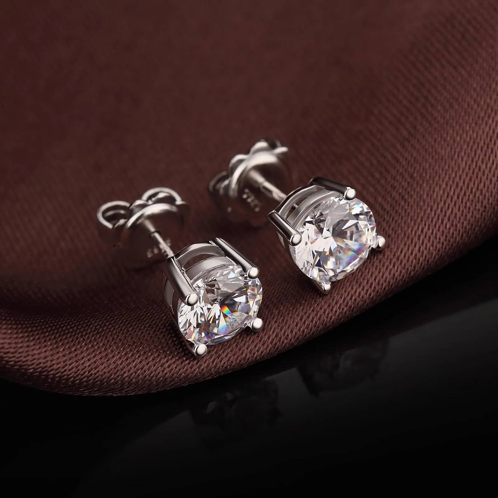 Orecchini Uomo Diamanti Argento 925 Donna Zirconi Diamante Orecchino Uomo Brillante Diamante Brillanti Orecchini 5mm - immagine 5