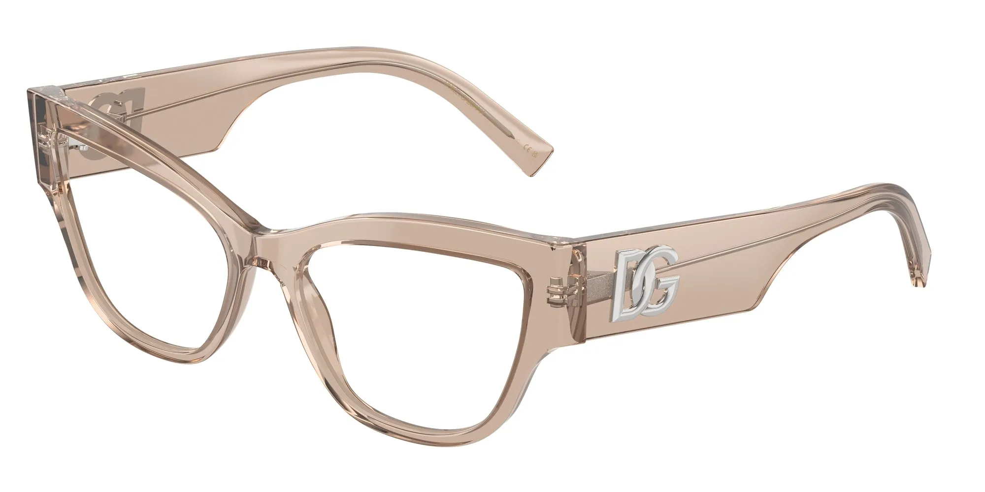 Dolce & Gabbana DG3378 3432 Montature da vista Acetato Marrone Trasparente Cat Eye Normale - immagine 1