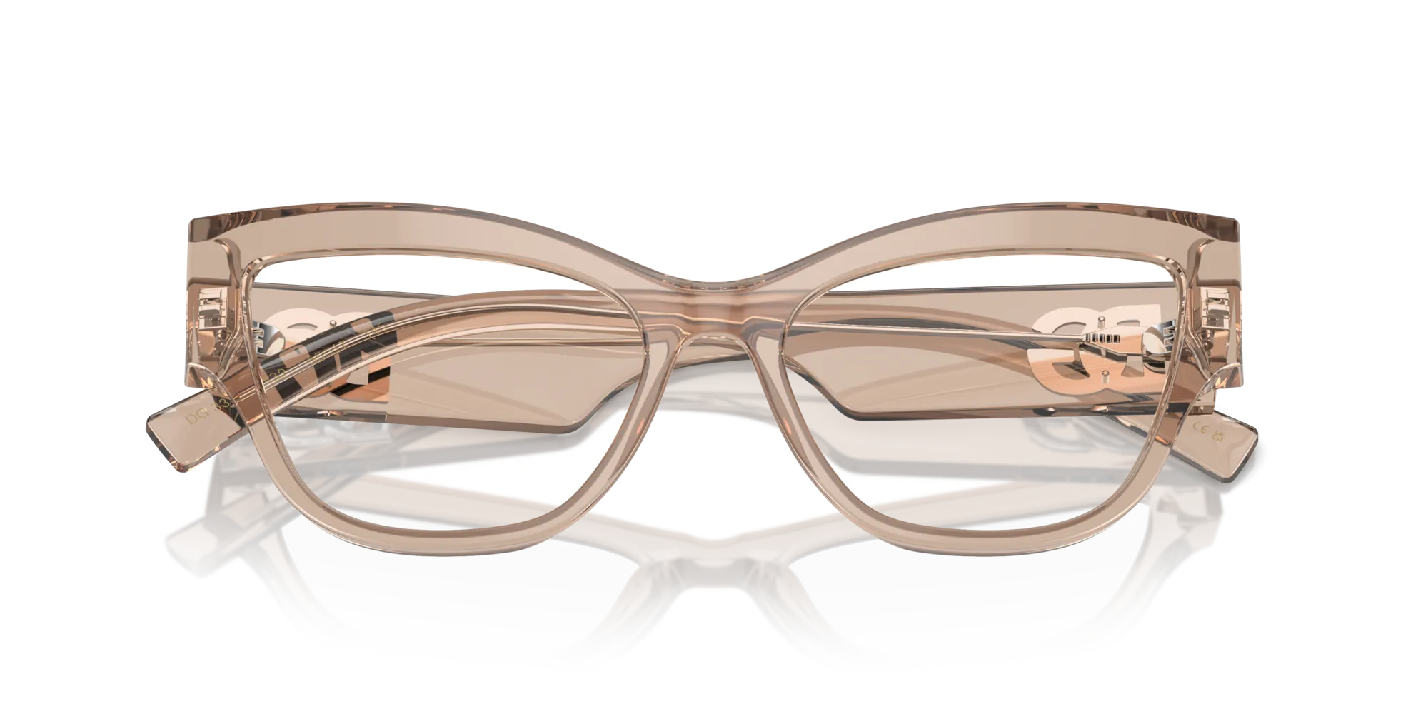 Dolce & Gabbana DG3378 3432 Montature da vista Acetato Marrone Trasparente Cat Eye Normale - immagine 2
