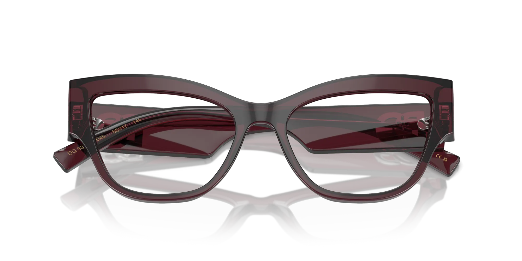 Dolce & Gabbana DG3378 3045 Montature da vista Acetato Viola Trasparente Cat Eye Normale - immagine 2
