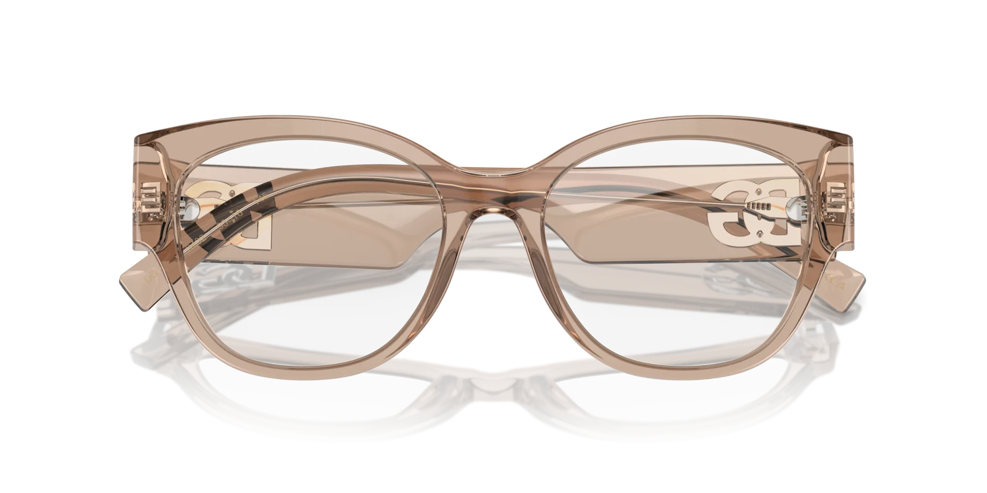 Dolce & Gabbana DG3377 3432 Montature da vista Acetato Marrone Trasparente Farfalla Normale - immagine 2