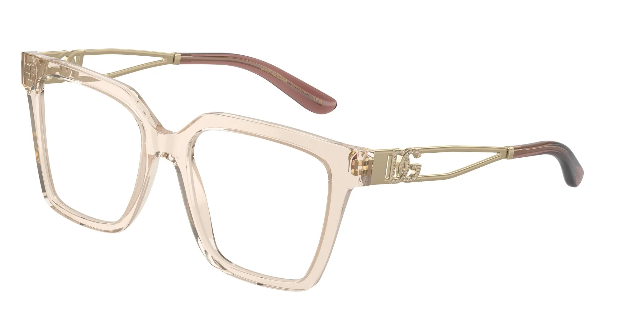 Dolce & Gabbana DG3376B 3432 Montature da vista Acetato Marrone Trasparente Squadrata Normale - immagine 1