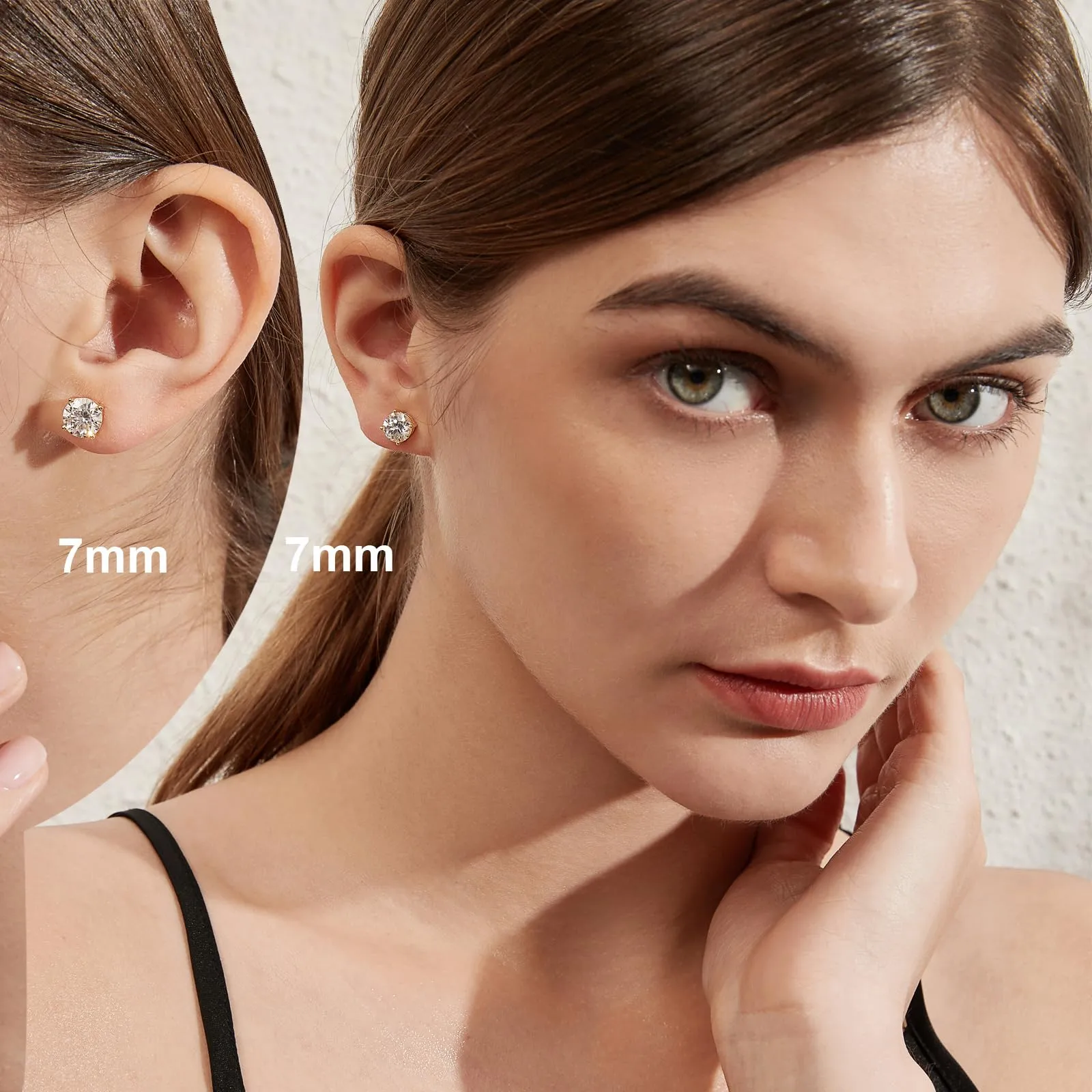 Orecchini Uomo Oro e Argento 925 Con Diamante e Brillante 4mm - immagine 7
