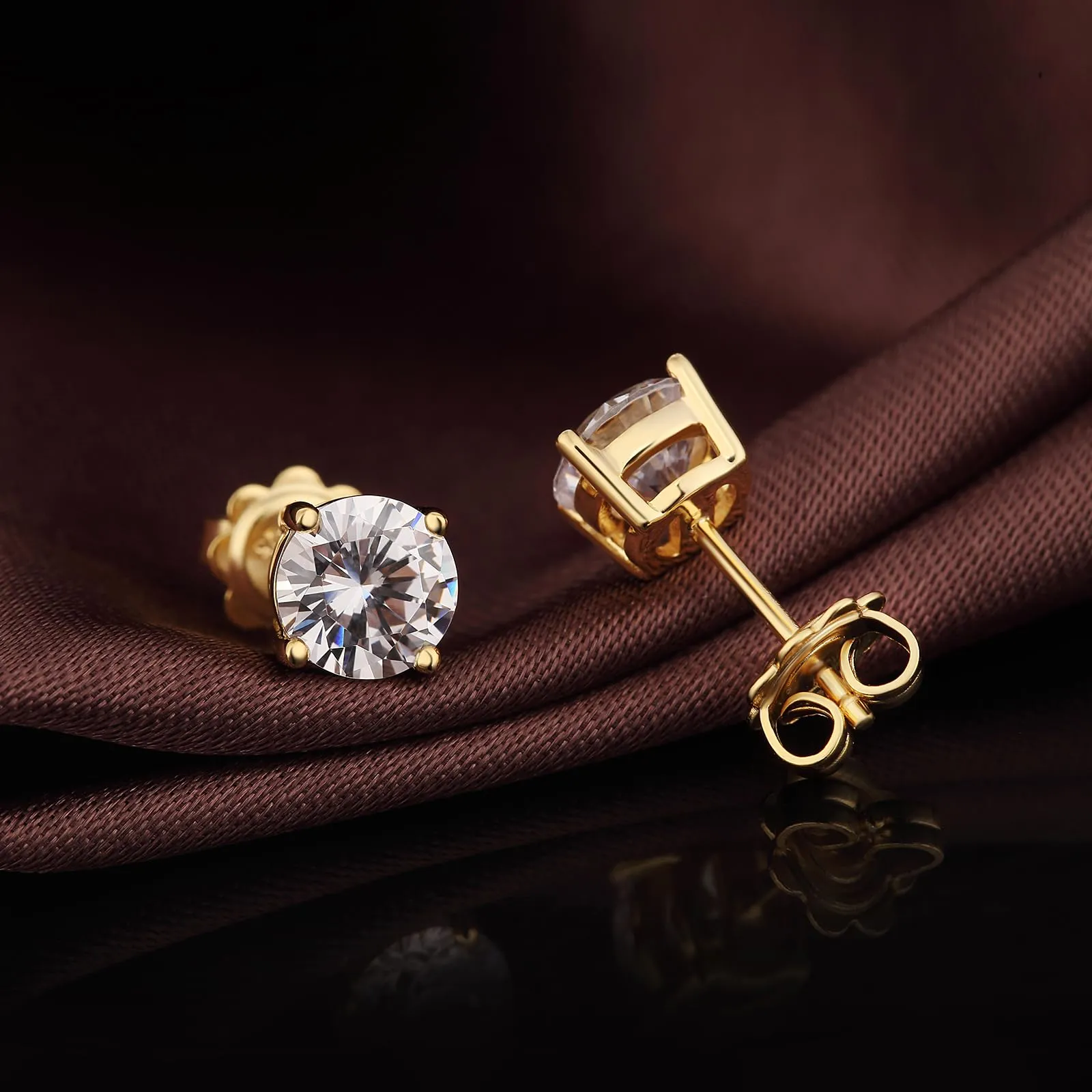 Orecchini Or Uomo Donna Argento 925 Diamanti Diamante Orecchino Uomo Donna Zirconi Argento 18K Oro Orecchini Grande - immagine 4