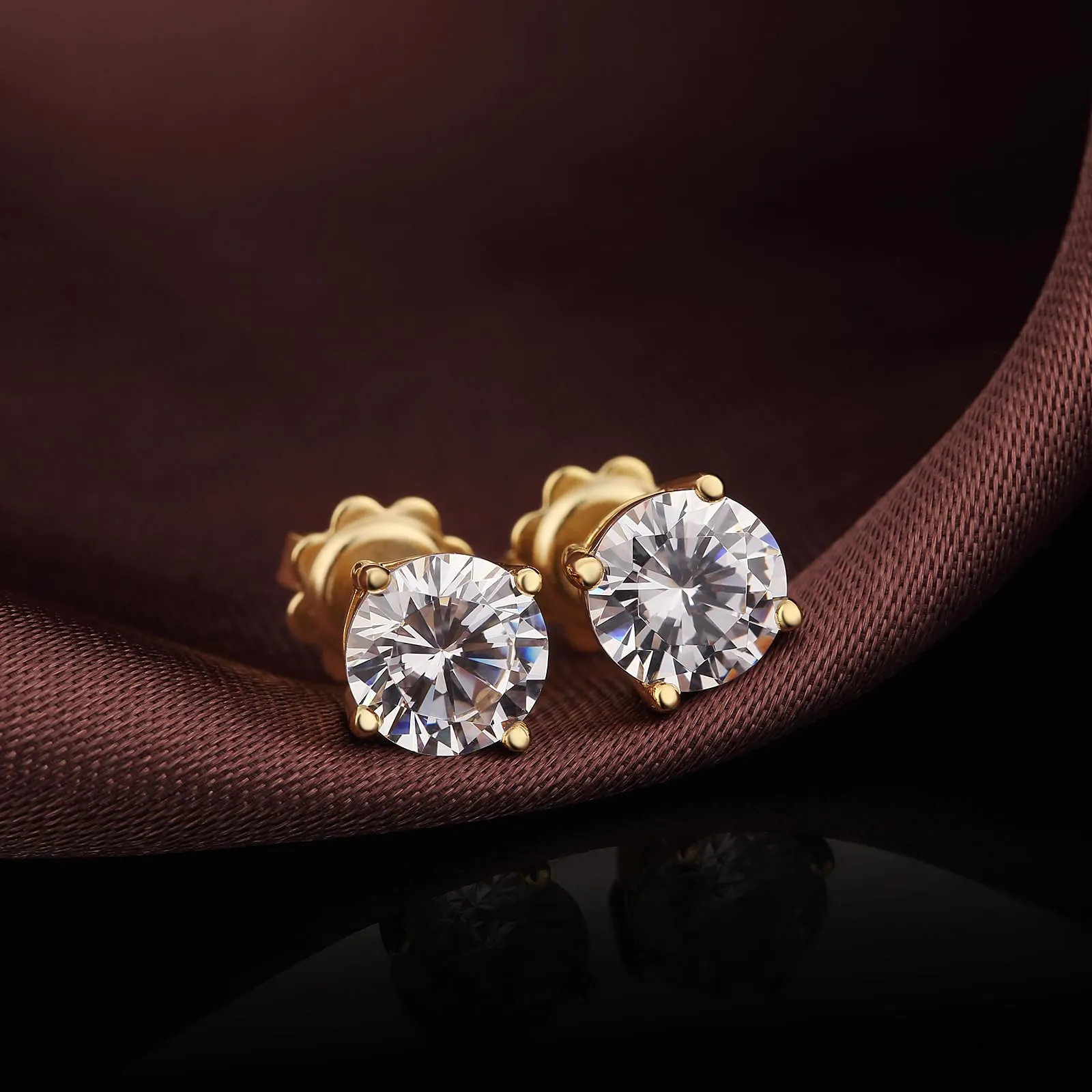 Orecchini Or Uomo Donna Argento 925 Diamanti Diamante Orecchino Uomo Donna Zirconi Argento 18K Oro Orecchini Grande - immagine 6
