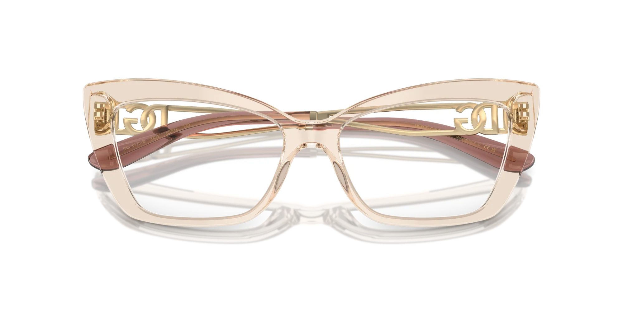 Dolce & Gabbana DG3375B 3432 Montature da vista Acetato Marrone Trasparente Cat Eye Normale - immagine 2