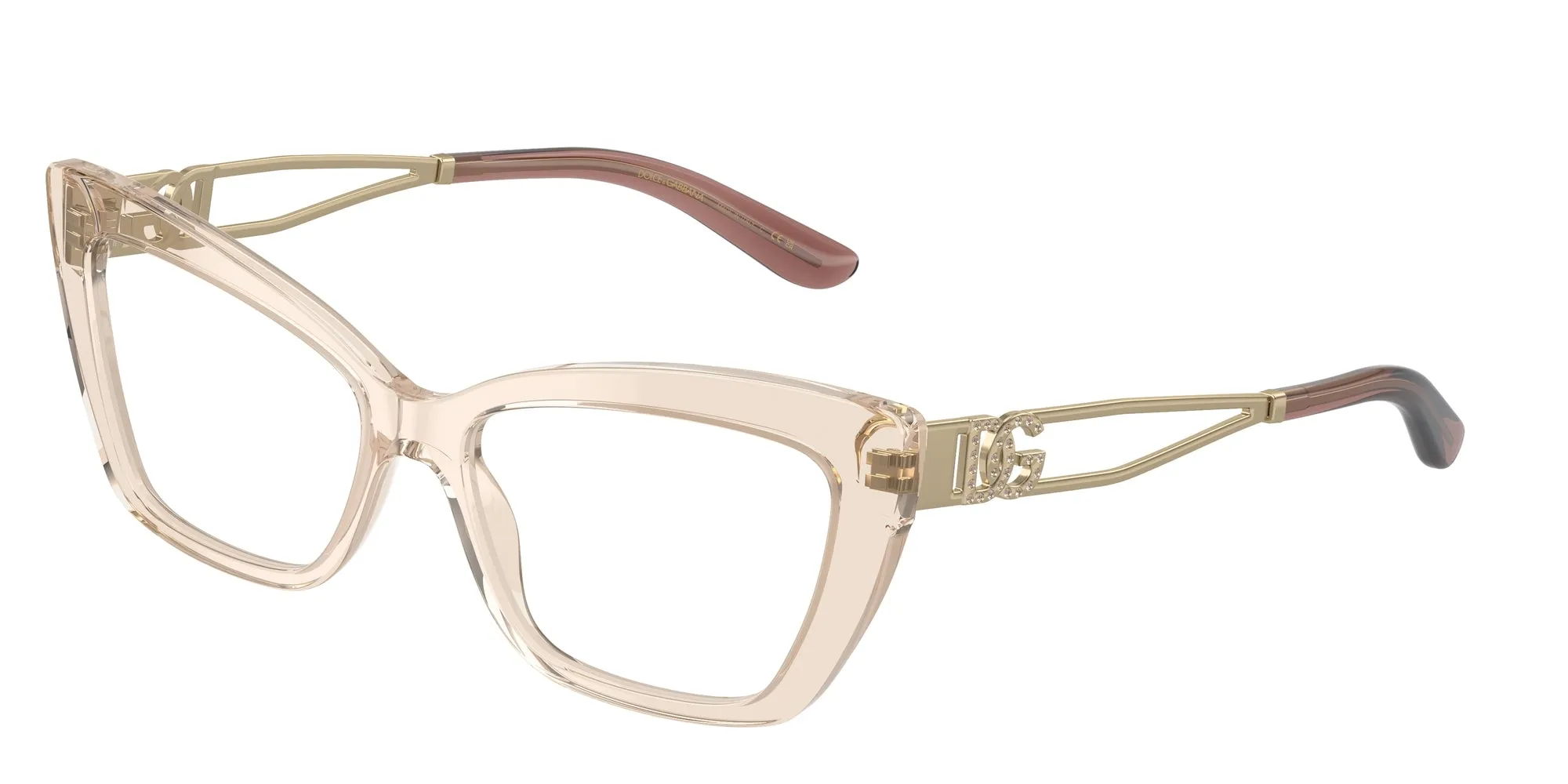 Dolce & Gabbana DG3375B 3432 Montature da vista Acetato Marrone Trasparente Cat Eye Normale - immagine 1