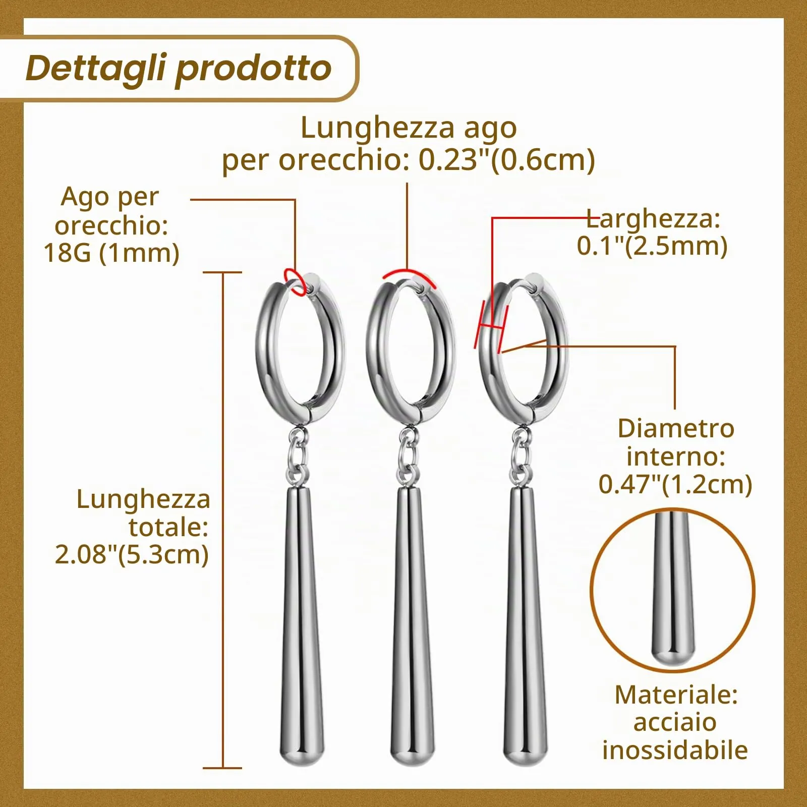 JewelryWe Orecchini Set con Pendenti Cosplay: 3 Pezzi Zoro Orecchini Roronoa Idee Regalo Appassionato di Anime - immagine 4