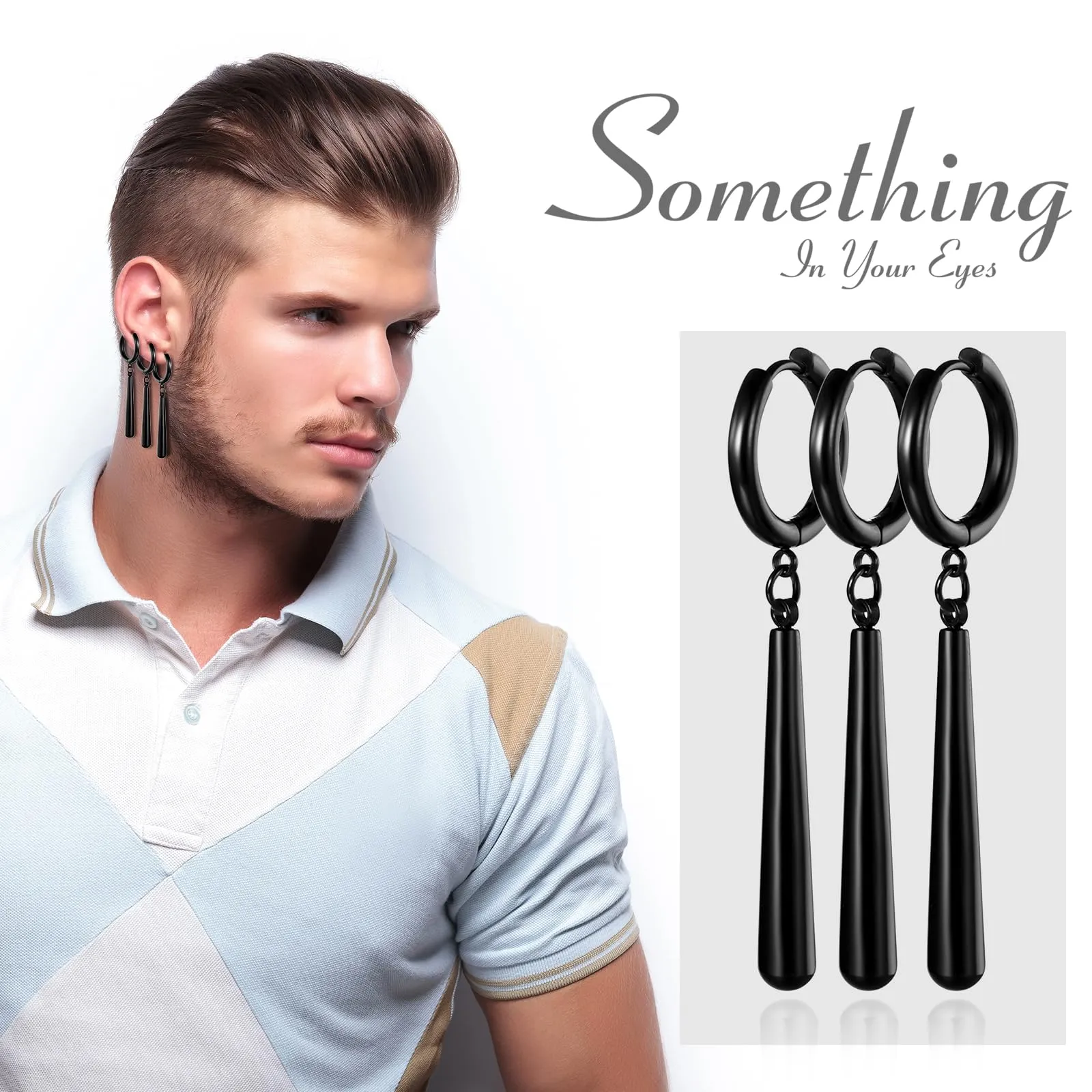 JewelryWe Orecchini Set con Pendenti Cosplay: 3 Pezzi Zoro Orecchini Roronoa Idee Regalo Appassionato di Anime - immagine 7