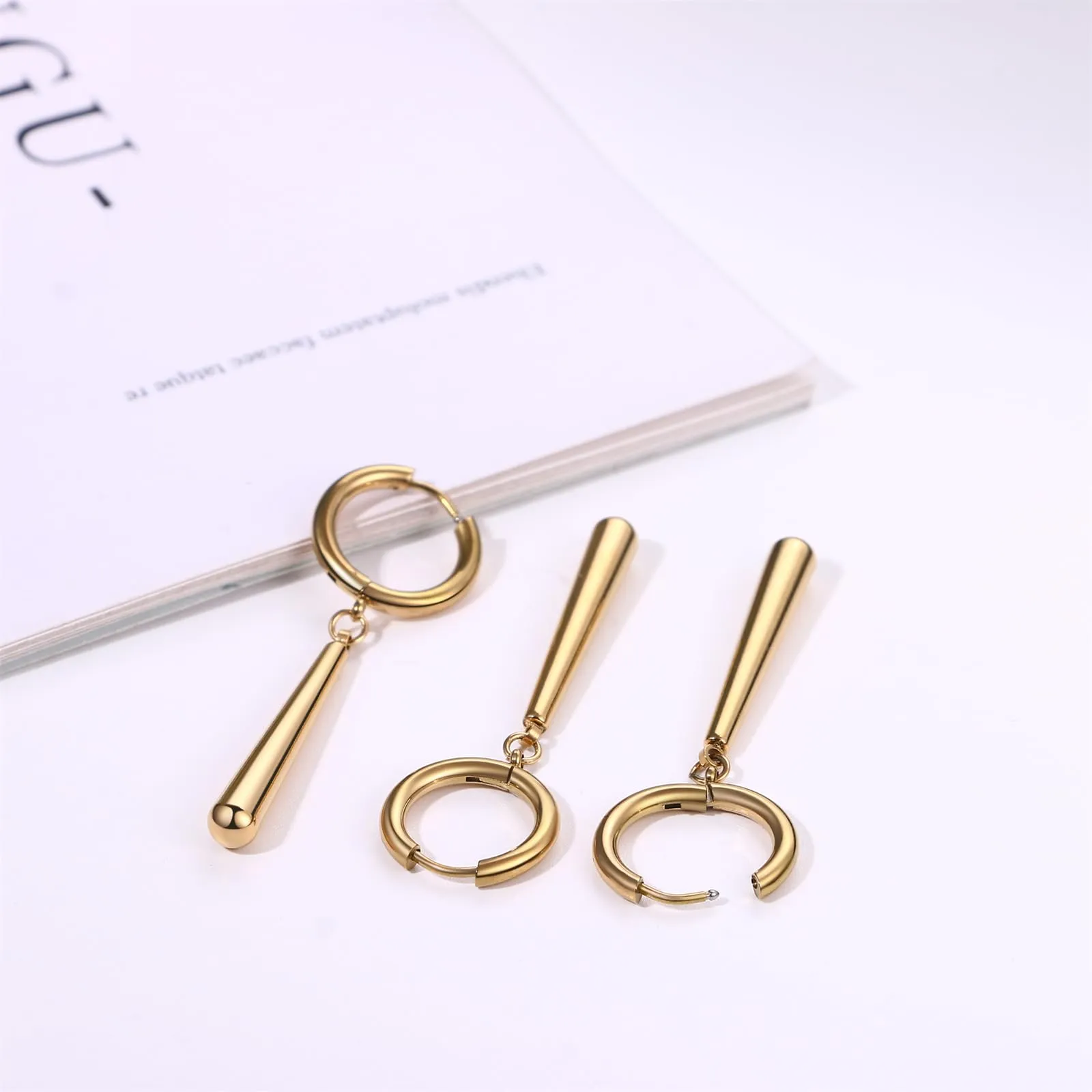JewelryWe Orecchini Set con Pendenti Cosplay: 3 Pezzi Zoro Orecchini Roronoa Idee Regalo Appassionato di Anime - immagine 3
