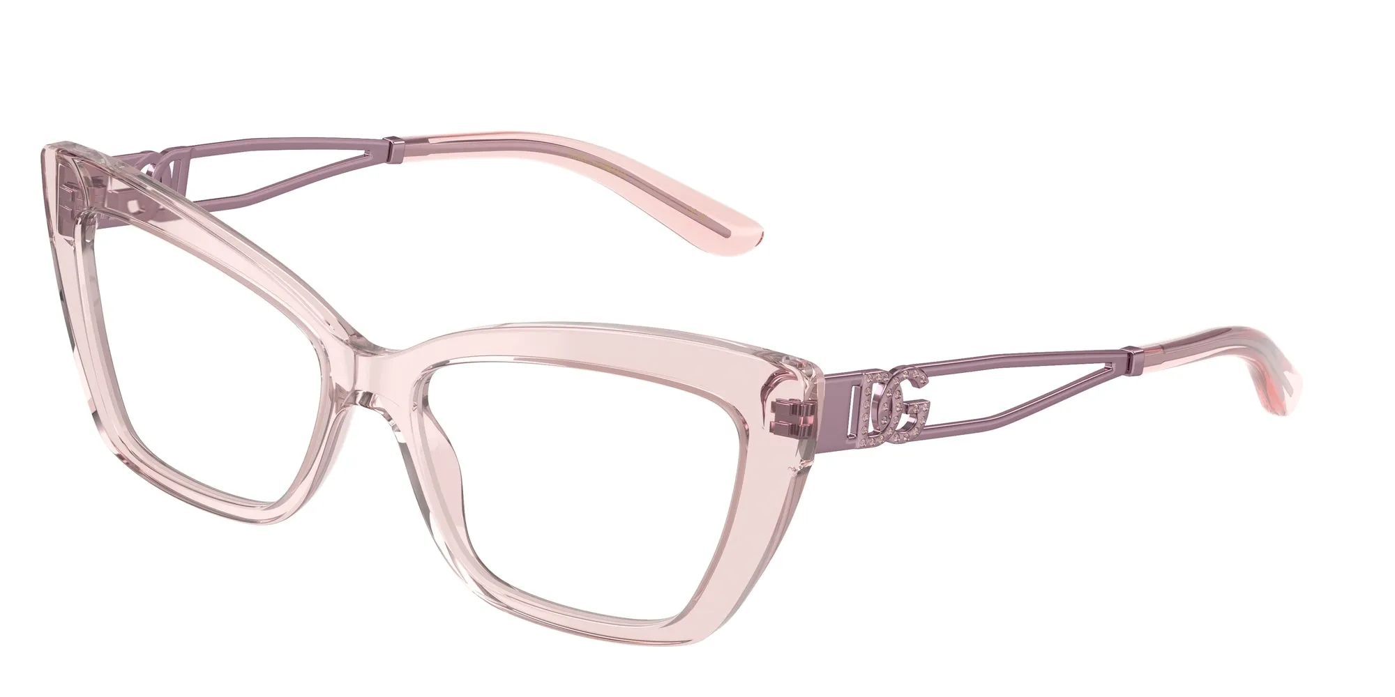 Dolce & Gabbana DG3375B 3148 Montature da vista Acetato Rosa Trasparente Cat Eye Normale - immagine 1