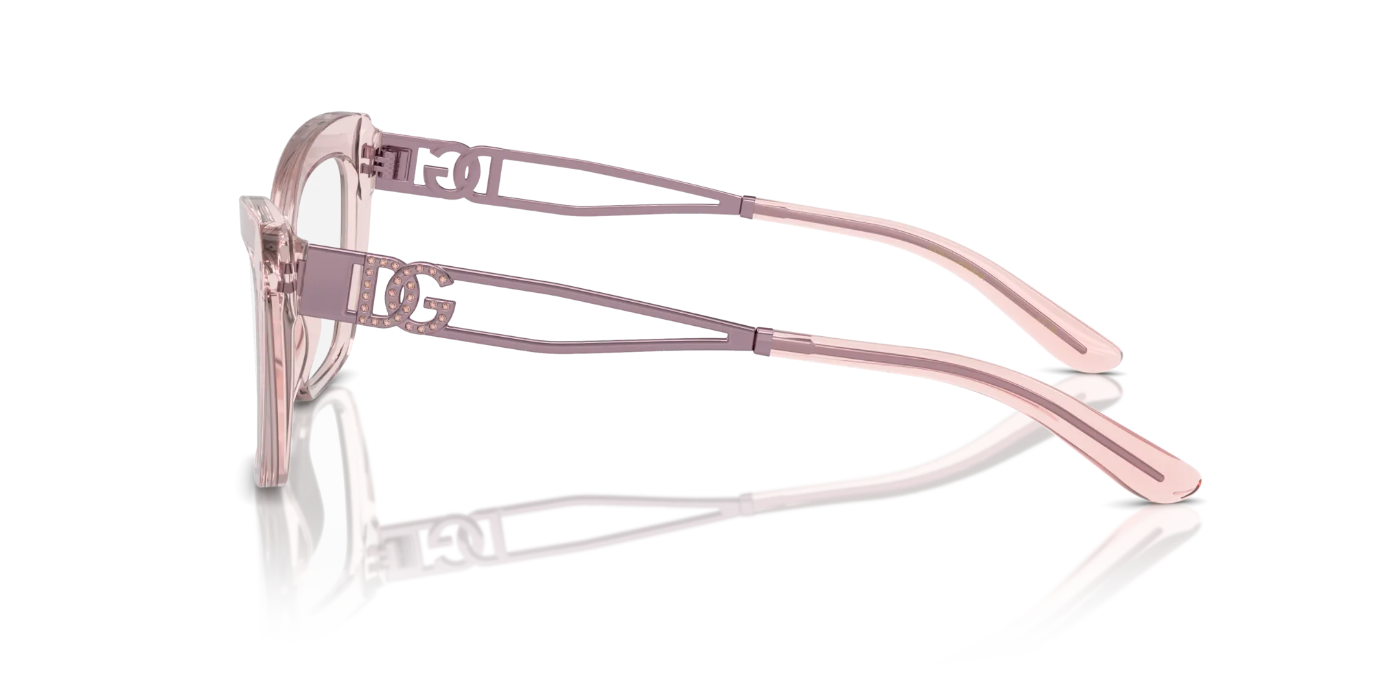 Dolce & Gabbana DG3375B 3148 Montature da vista Acetato Rosa Trasparente Cat Eye Normale - immagine 4