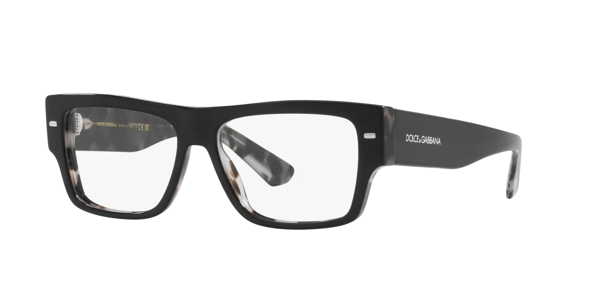 Dolce & Gabbana DG3379 3403 Montature da vista Acetato Nero Trasparente Squadrata Normale - immagine 3