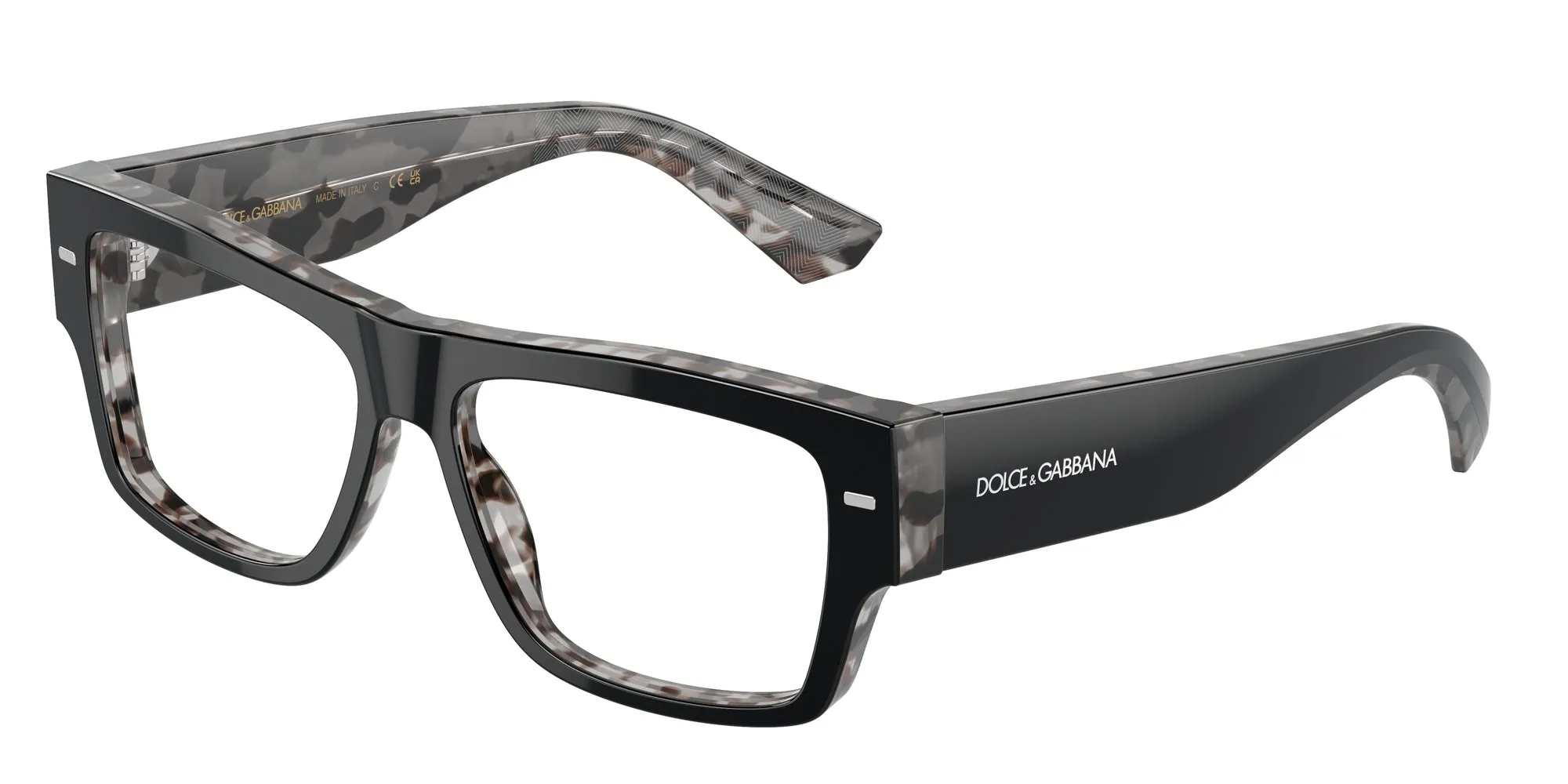 Dolce & Gabbana DG3379 3403 Montature da vista Acetato Nero Trasparente Squadrata Normale - immagine 1
