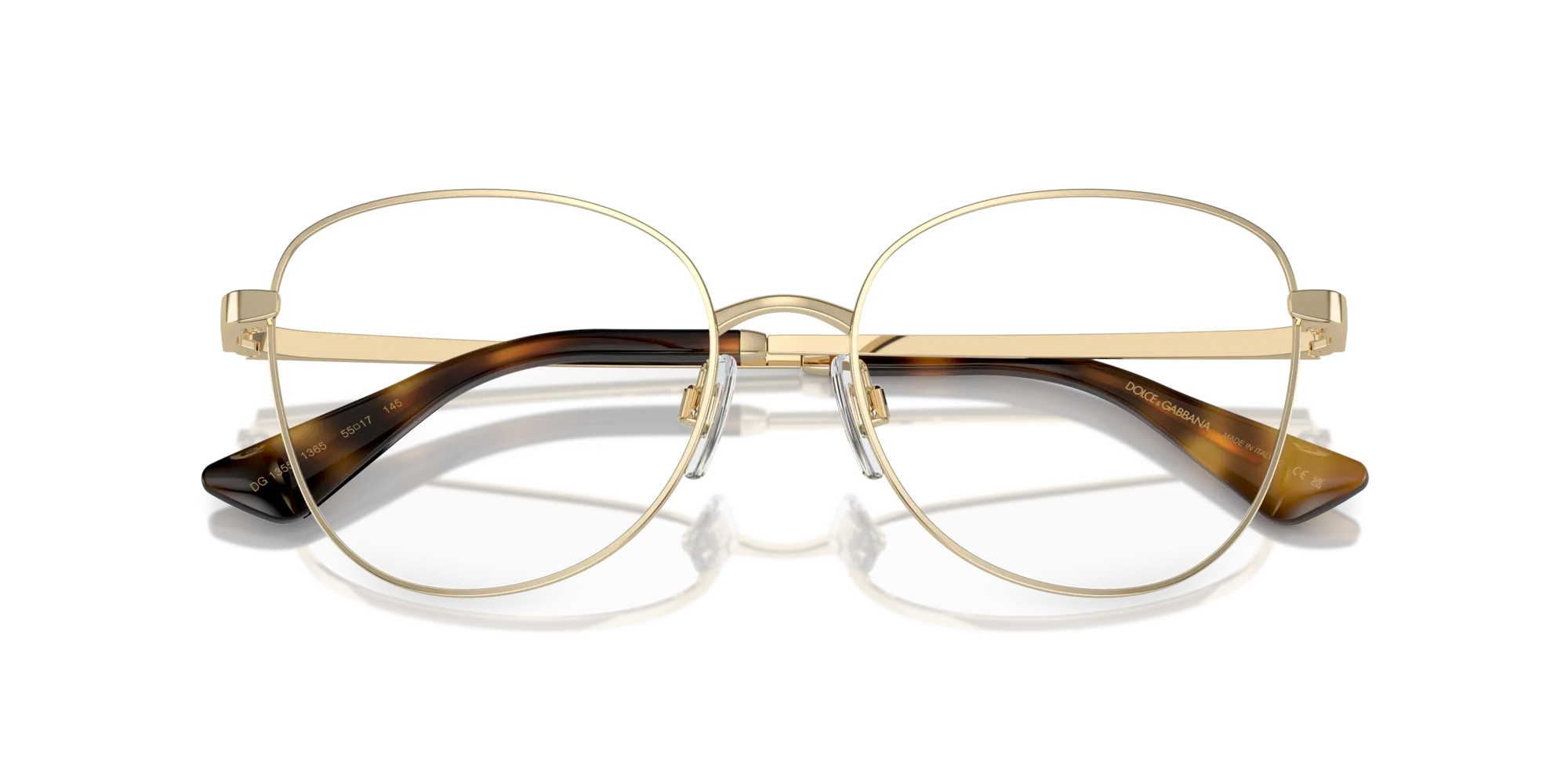 Dolce & Gabbana DG1355 1365 Montature da vista Acciaio Oro Trasparente Farfalla Normale - immagine 2