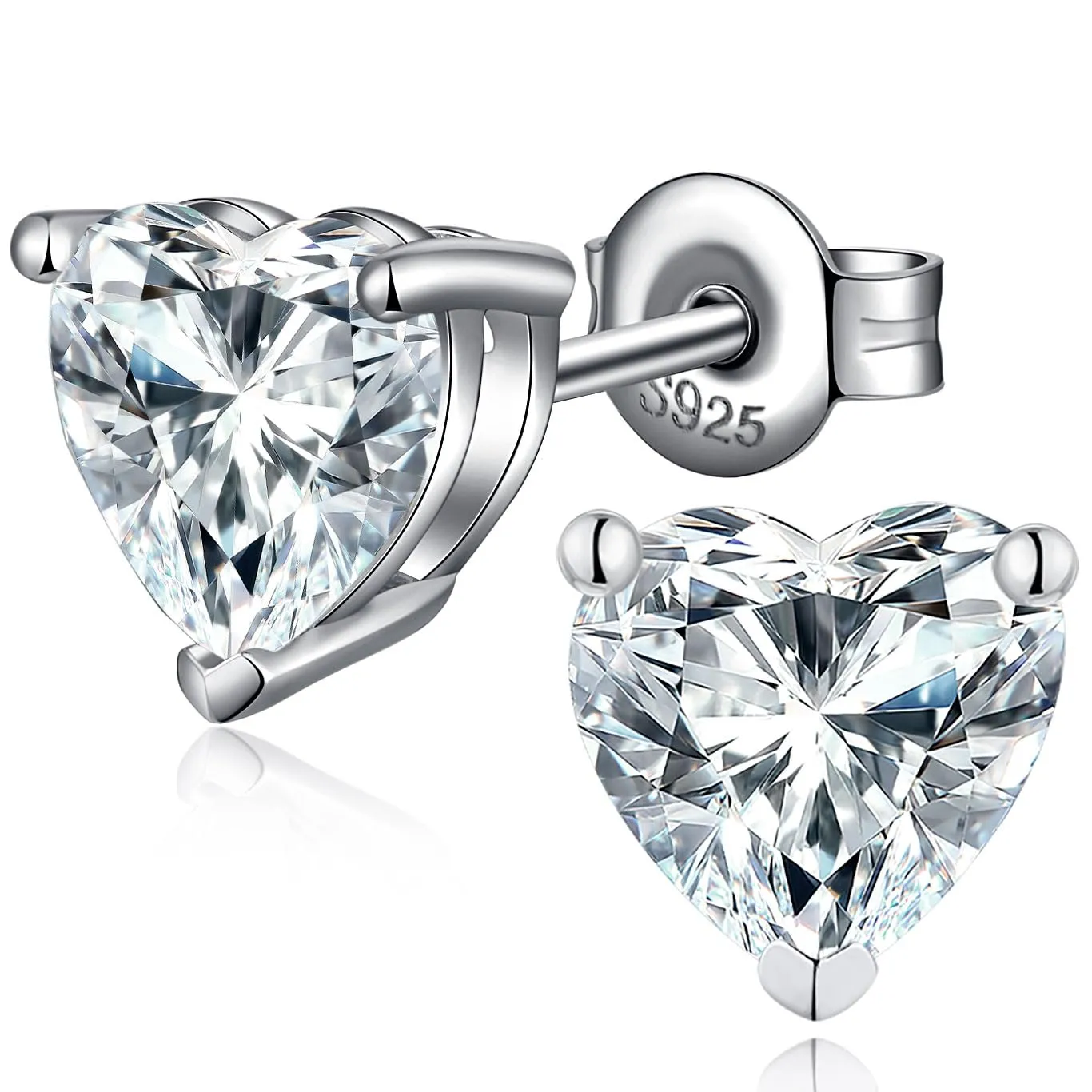 Orecchini Uomo Diamanti Argento 925 Donna Zirconi Diamante Orecchino Uomo Brillante Diamante Brillanti Orecchini Cuore - immagine 1