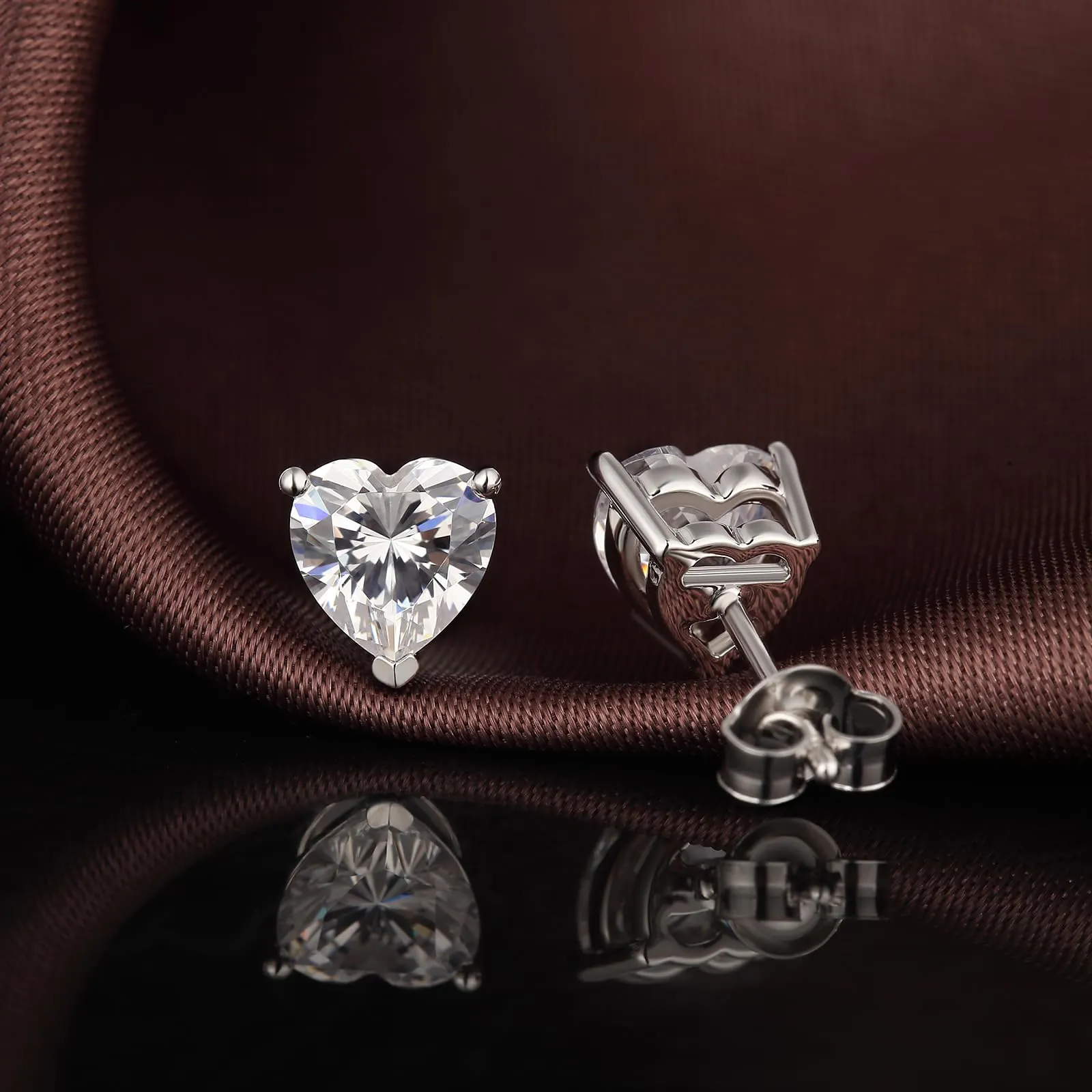 Orecchini Uomo Diamanti Argento 925 Donna Zirconi Diamante Orecchino Uomo Brillante Diamante Brillanti Orecchini Cuore - immagine 4