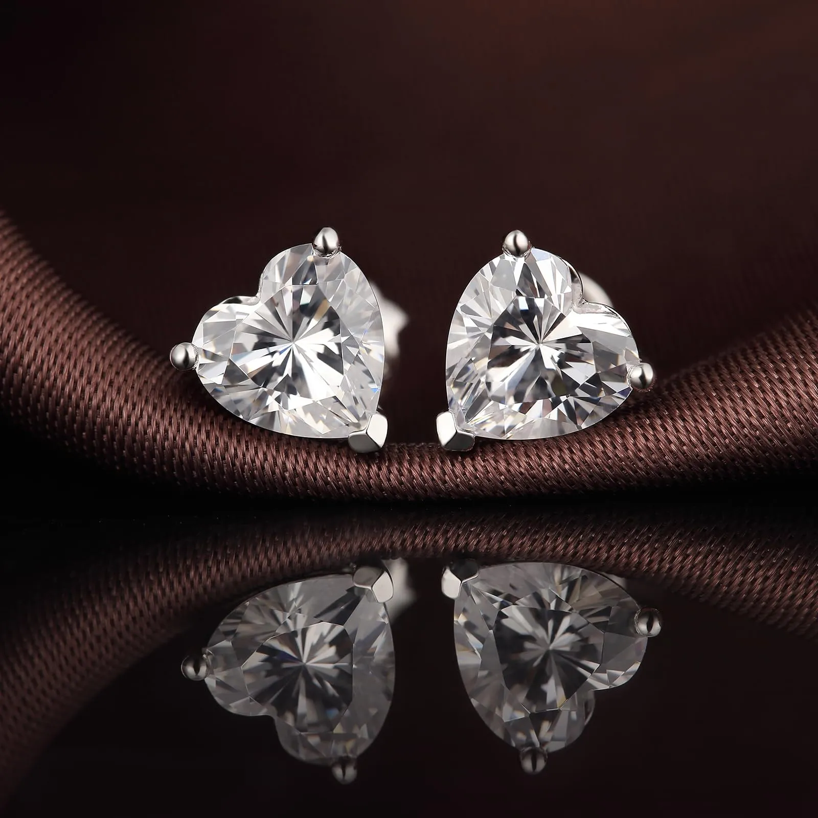 Orecchini Uomo Diamanti Argento 925 Donna Zirconi Diamante Orecchino Uomo Brillante Diamante Brillanti Orecchini Cuore - immagine 5