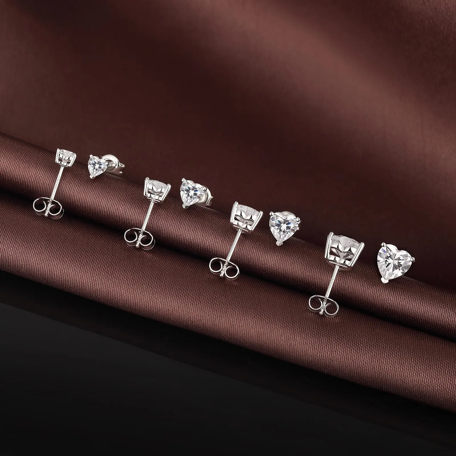 Orecchini Uomo Diamanti Argento 925 Donna Zirconi Diamante Orecchino Uomo Brillante Diamante Brillanti Orecchini Cuore - immagine 7