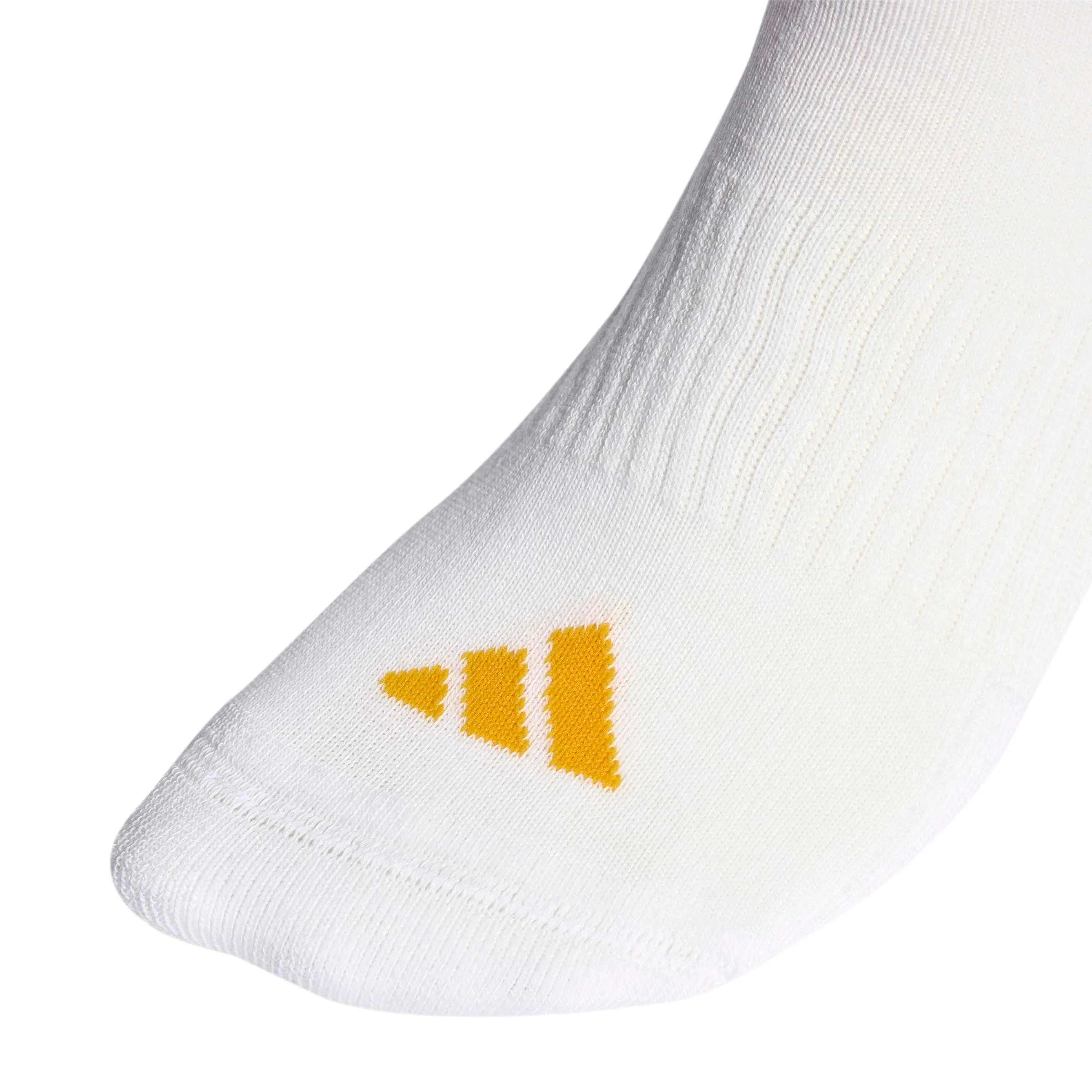 adidas Unisex - Adulto 3STRIPES CUSHIONED SPORTSWEAR CREW SOCKS 3 PAIR PACK, white/black/collegiate gold, 42-45 - immagine 2