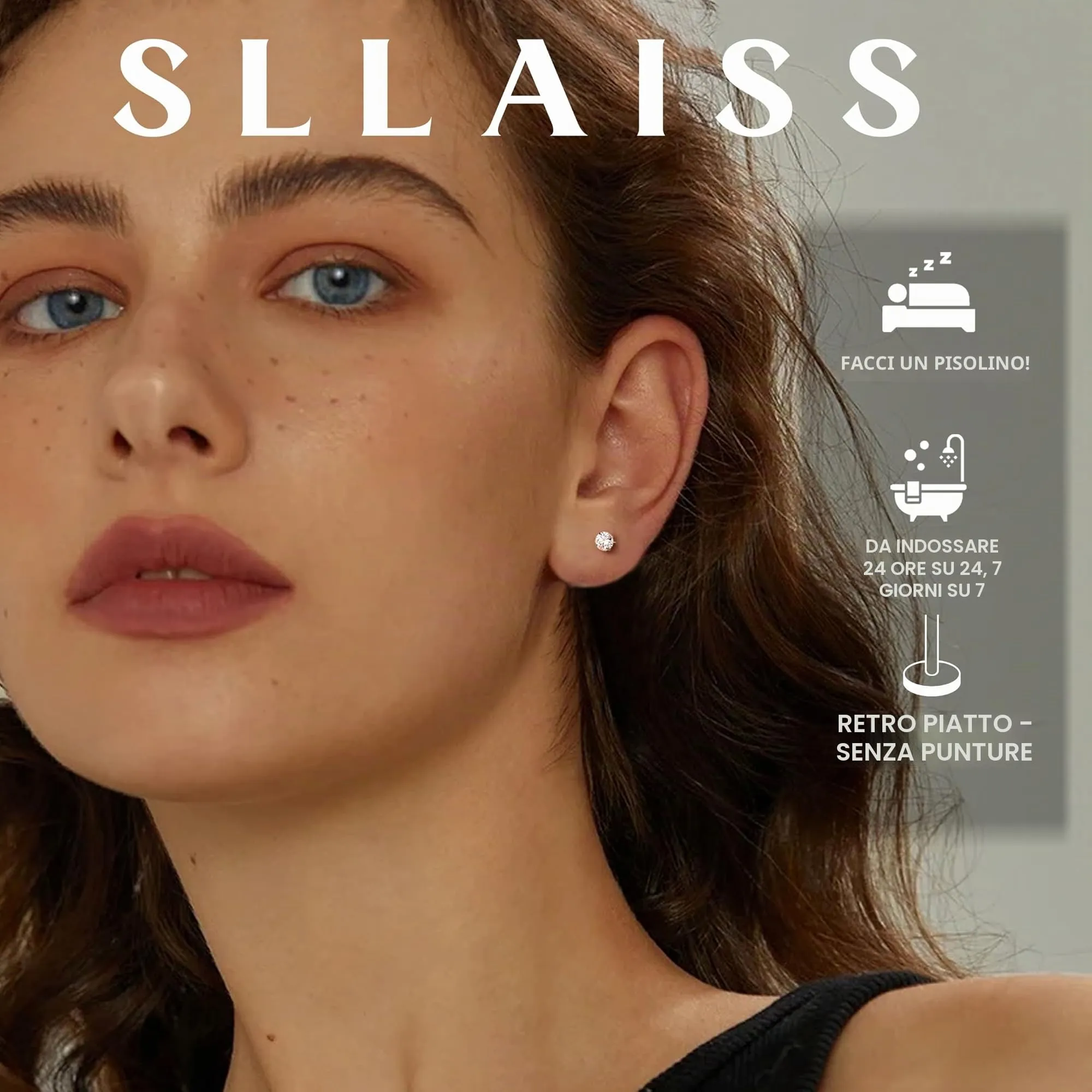 SLLAISS Orecchini Moissanite Uomo Donna in Titanio G23 - immagine 3