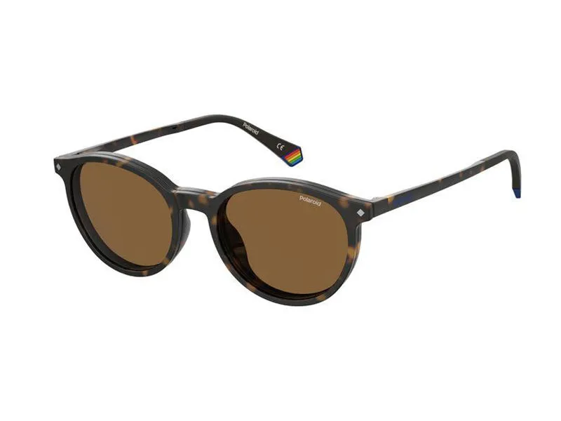 Polaroid PLD 6137/CS 086/SP Occhiali da sole Plastica Havana Rame Rotonda Polarizzata - immagine 2