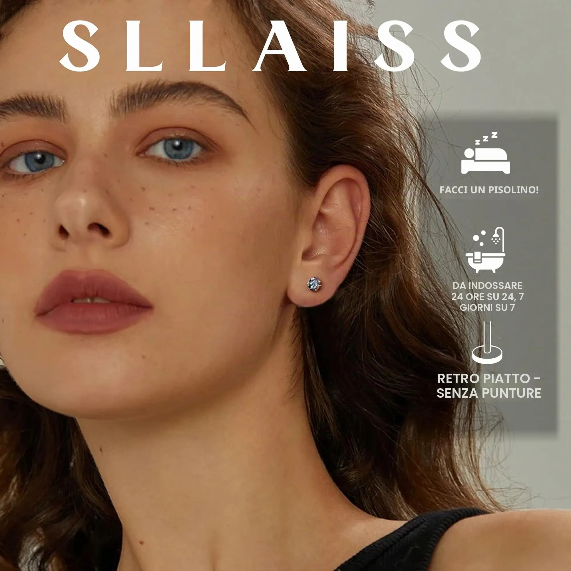 SLLAISS Orecchini Moissanite Uomo Donna in Titanio G23 - immagine 3