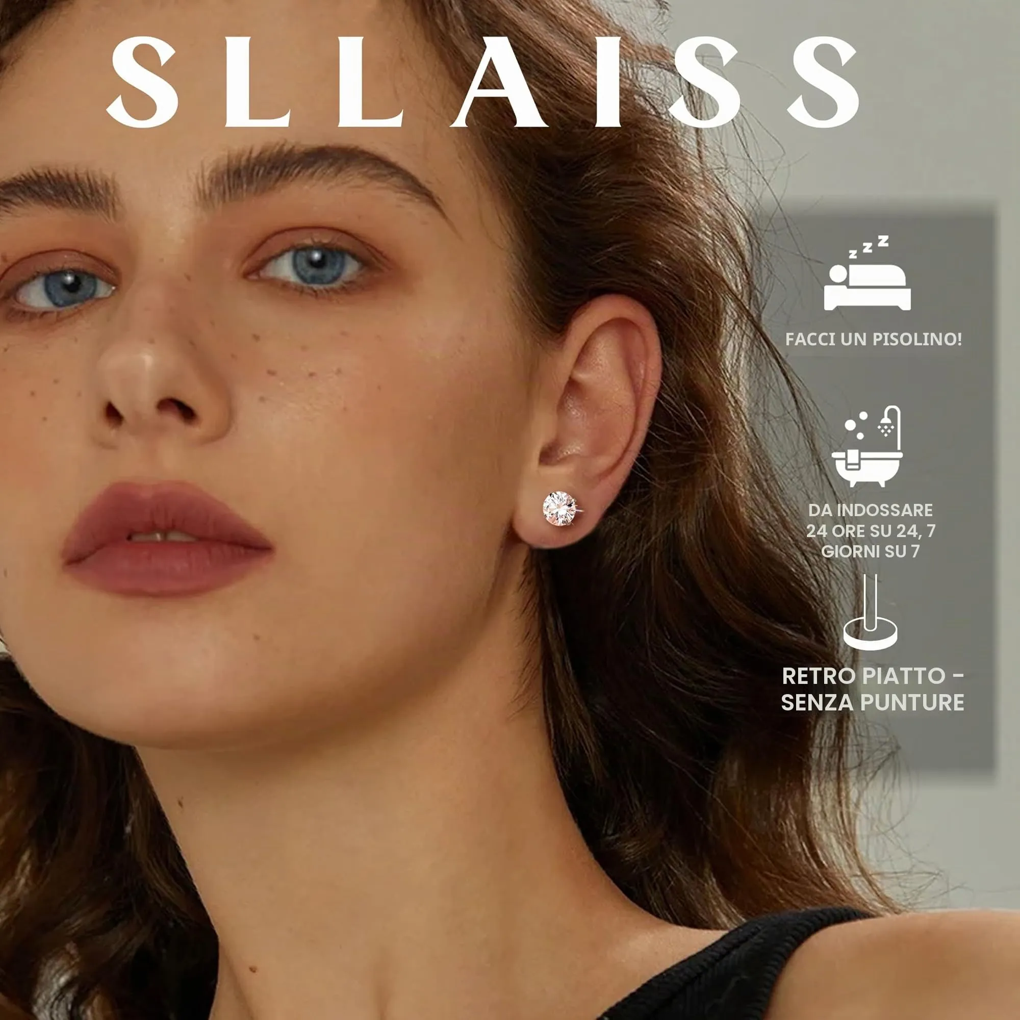 SLLAISS Orecchini Moissanite Uomo Donna in Titanio G23 - immagine 3