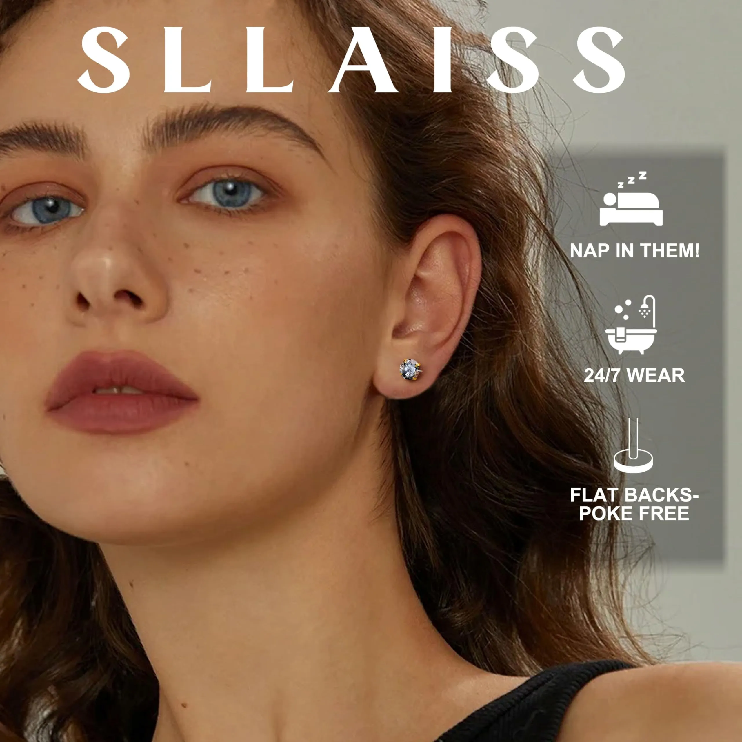 SLLAISS Orecchini Moissanite Uomo Donna in Titanio G23 - immagine 3