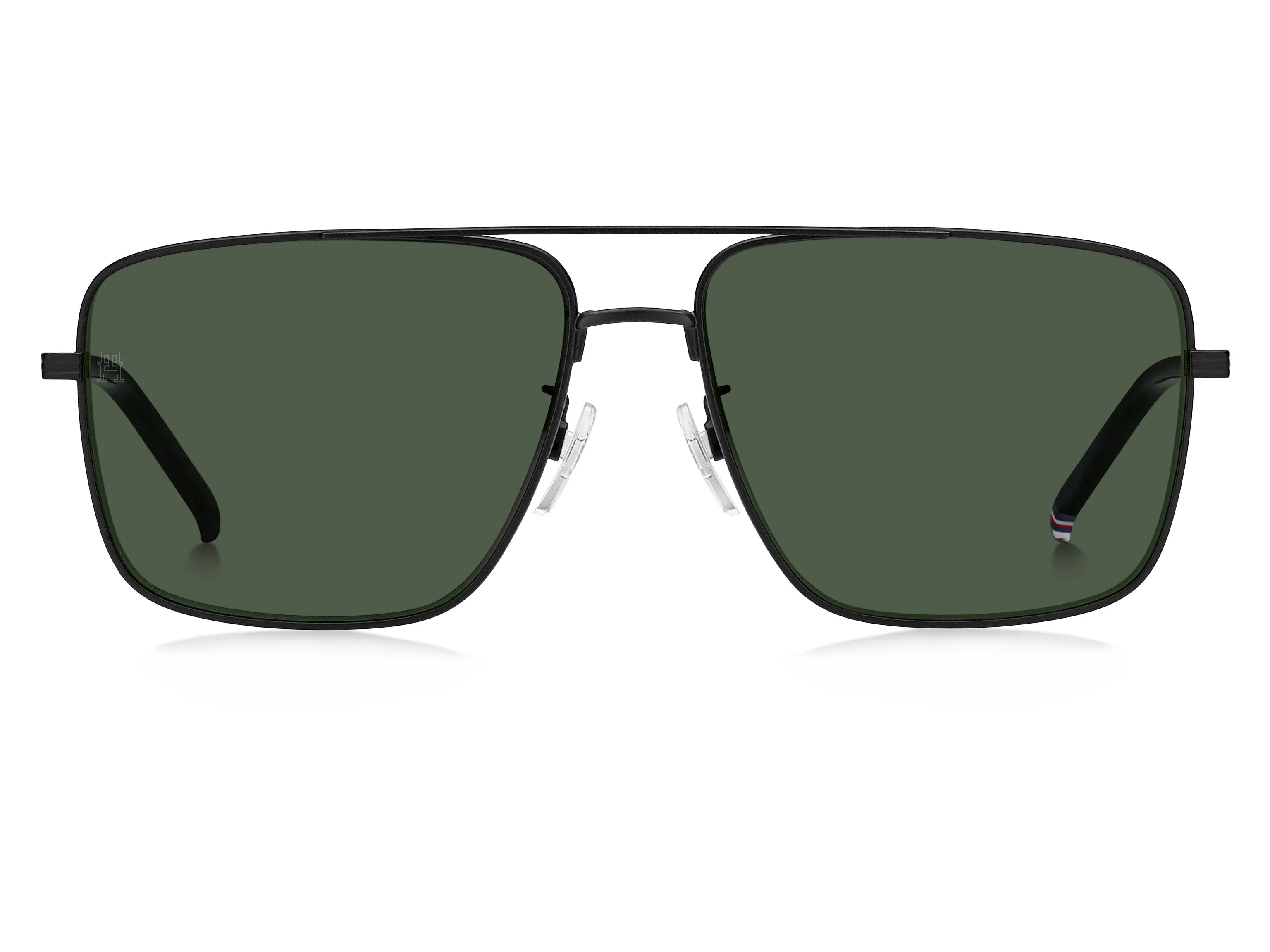 Tommy Hilfiger TH 2110/S 003/QT Occhiali da sole Acciaio Nero-opaco Verde Squadrata - immagine 2