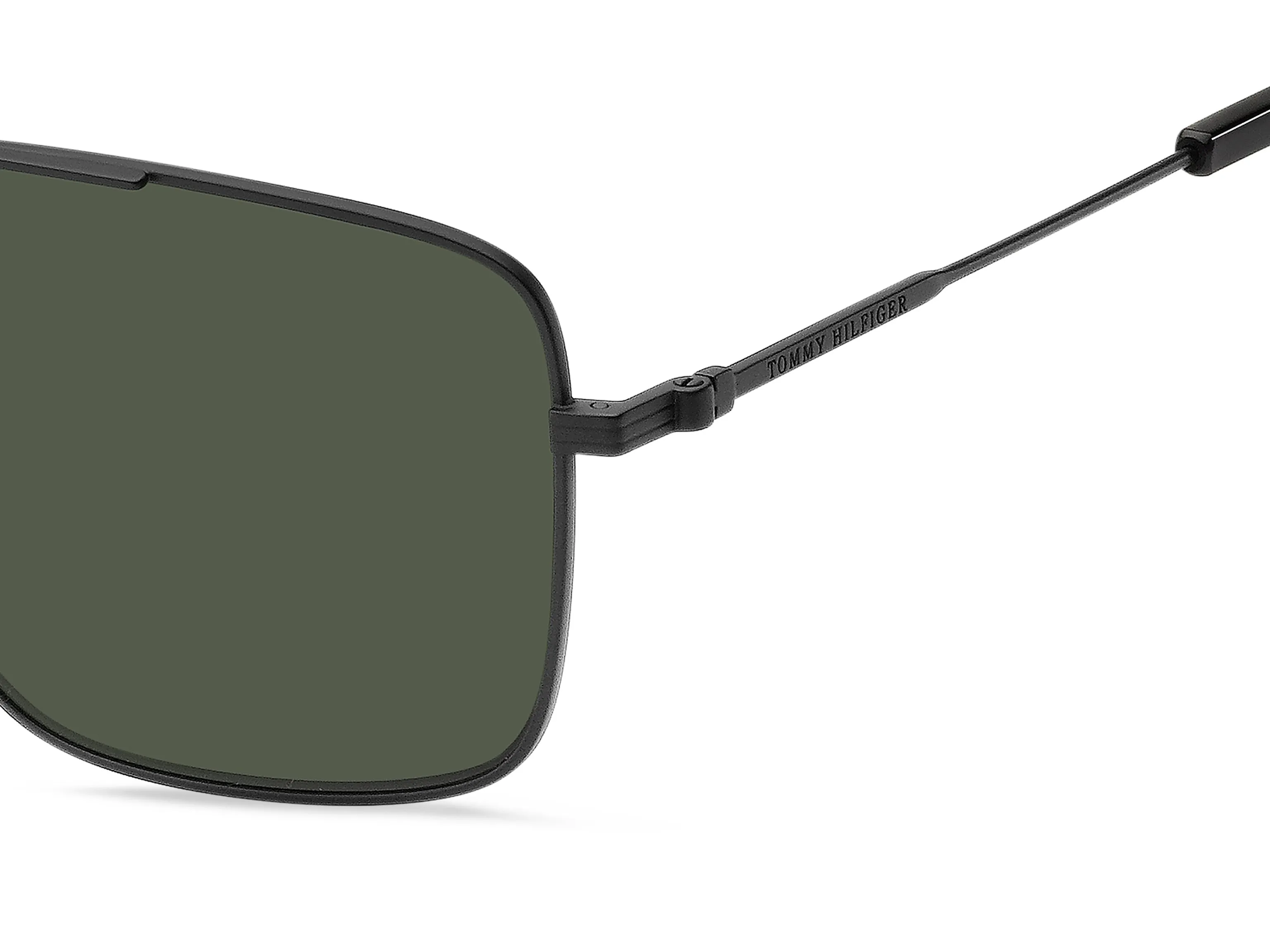 Tommy Hilfiger TH 2110/S 003/QT Occhiali da sole Acciaio Nero-opaco Verde Squadrata - immagine 3
