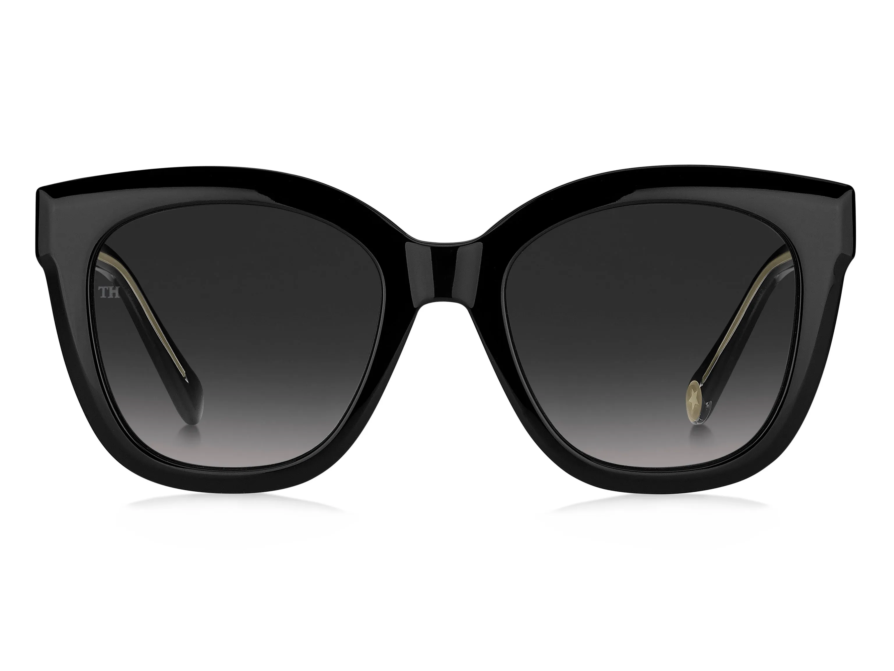 Tommy Hilfiger TH 1884/S 807/9O Occhiali da sole Acetato Nero Grigio Cat Eye Sfumato - immagine 2