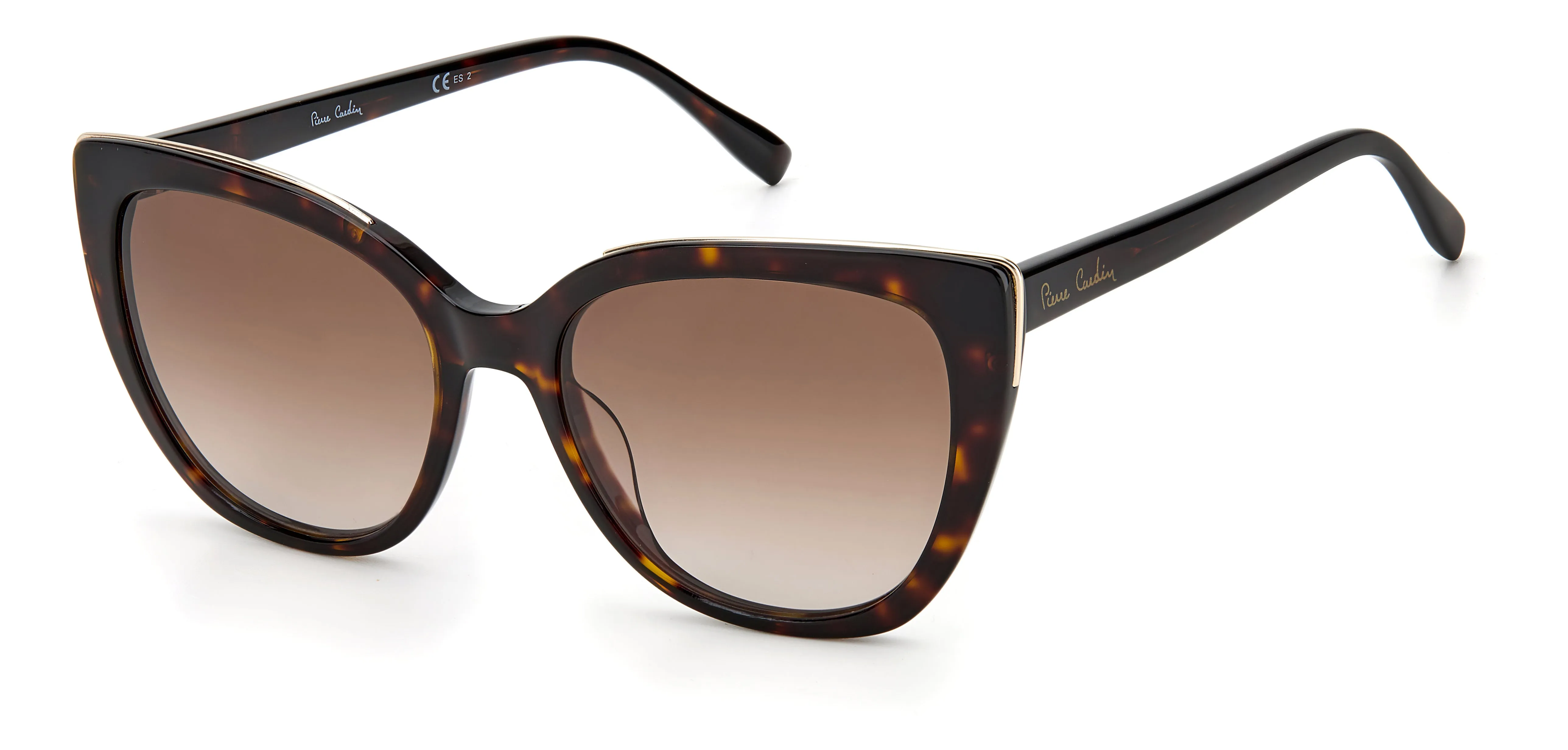 Pierre Cardin P.C. 8498/S 086/HA Occhiali da sole Acetato Havana scuro Marrone Cat Eye Sfumato - immagine 1