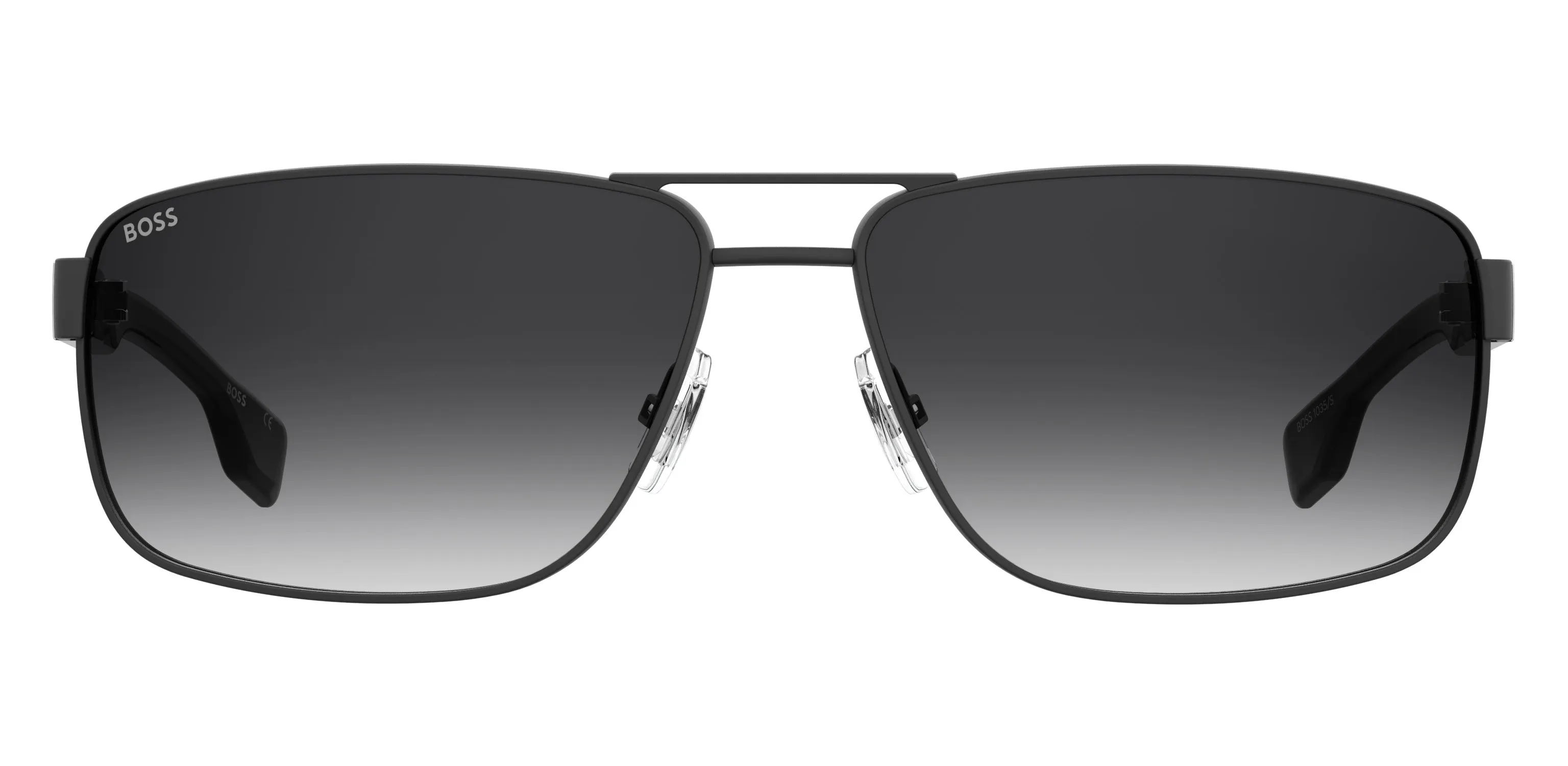 Hugo Boss BOSS 1035/S 003/9O Occhiali da sole Metallo Nero-opaco Grigio Squadrata Sfumato - immagine 2