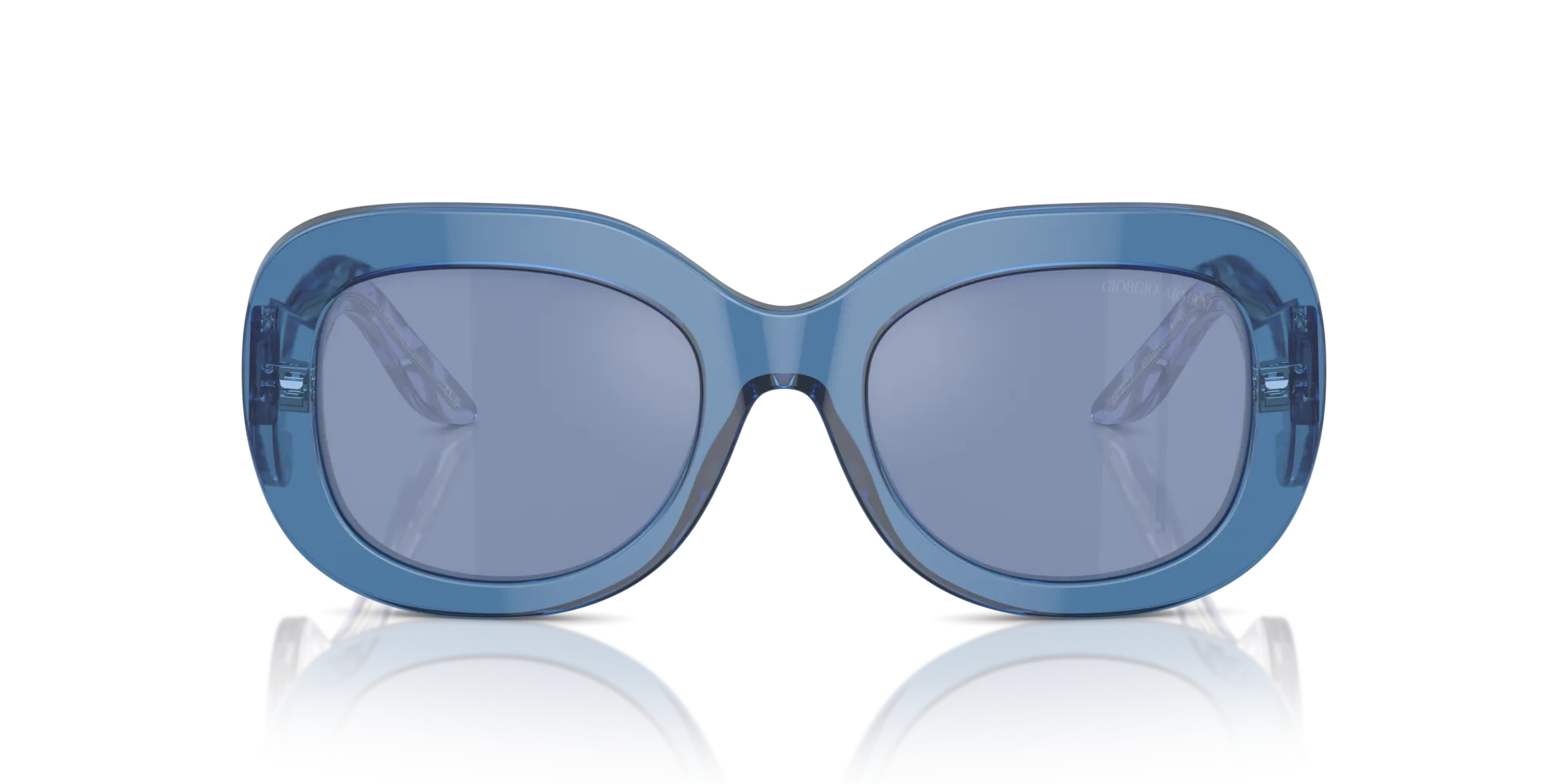 Giorgio Armani AR8217 61531U Occhiali da sole Acetato Blu Azzurro Rotonda Specchiate - immagine 3