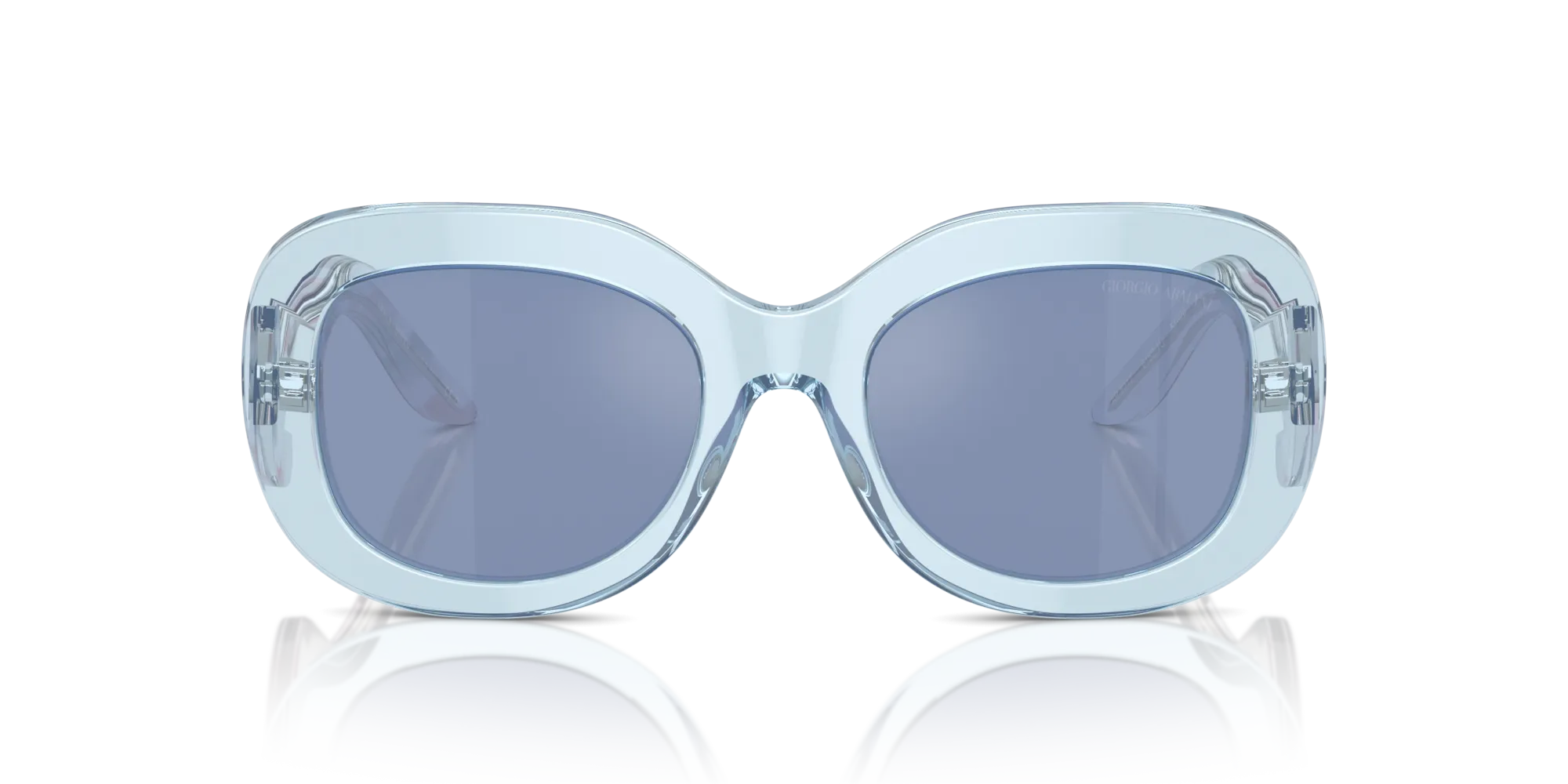 Giorgio Armani AR8217 61521U Occhiali da sole Acetato Blu Azzurro Rotonda Specchiate - immagine 3