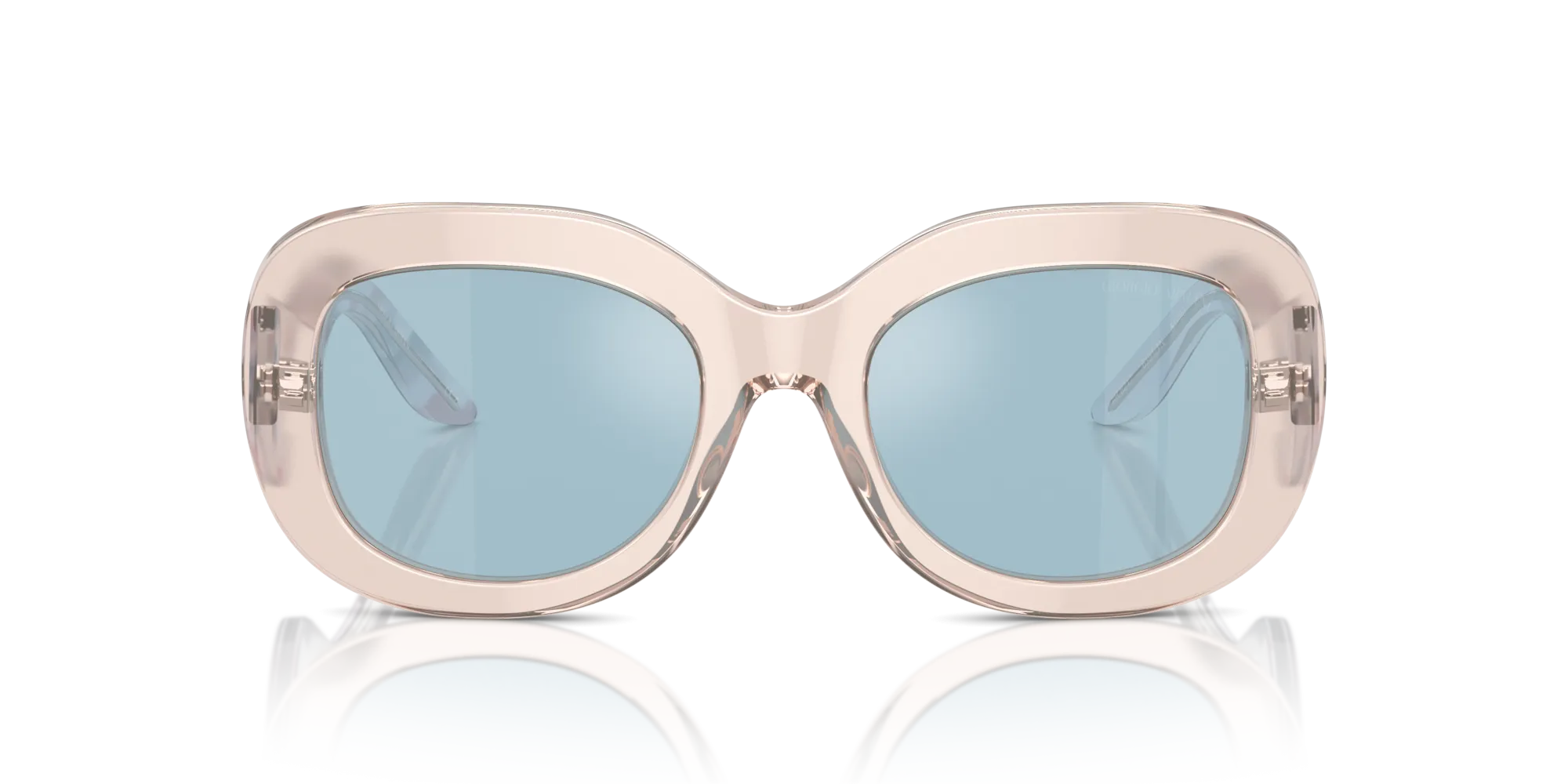 Giorgio Armani AR8217 61511N Occhiali da sole Acetato Rosa Azzurro Rotonda Specchiate - immagine 3