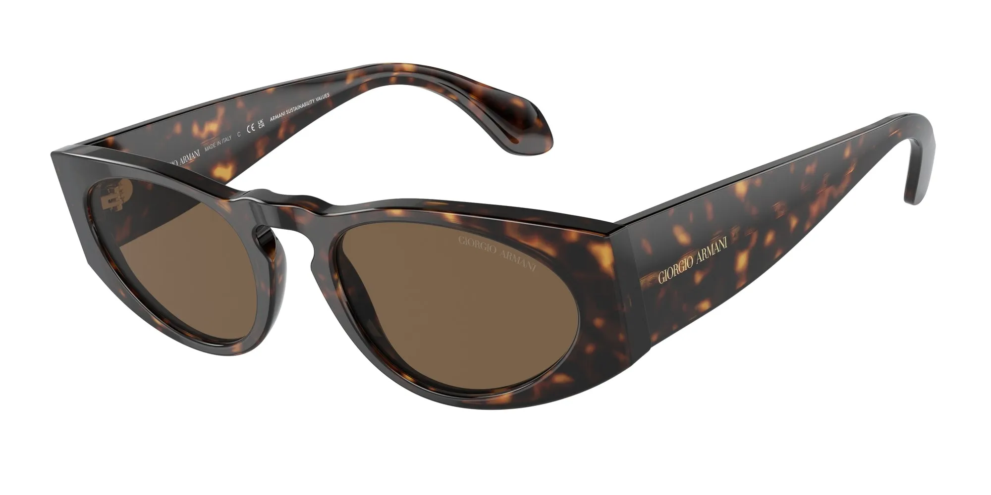 Giorgio Armani AR8216 612473 Occhiali da sole Acetato Tartaruga Marrone Squadrata Normale - immagine 1
