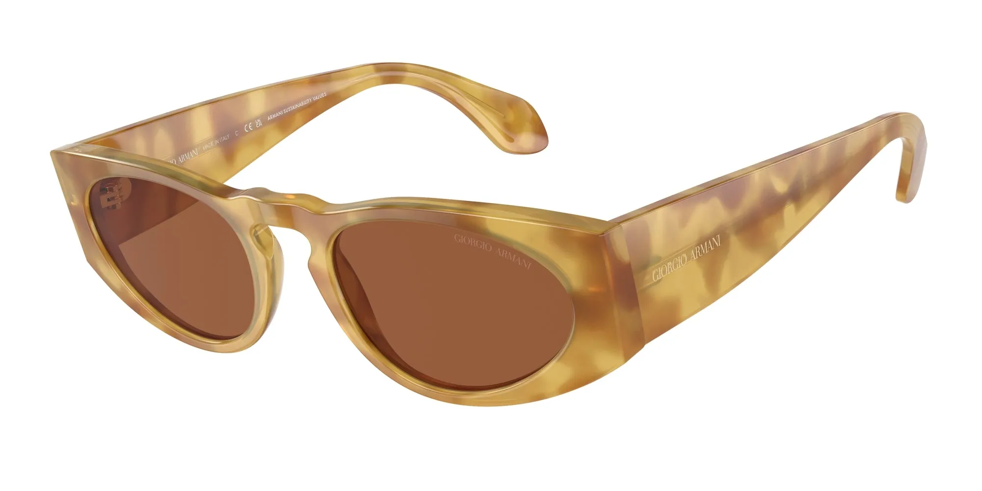 Giorgio Armani AR8216 597973 Occhiali da sole Acetato Tartaruga Marrone Squadrata Normale - immagine 1