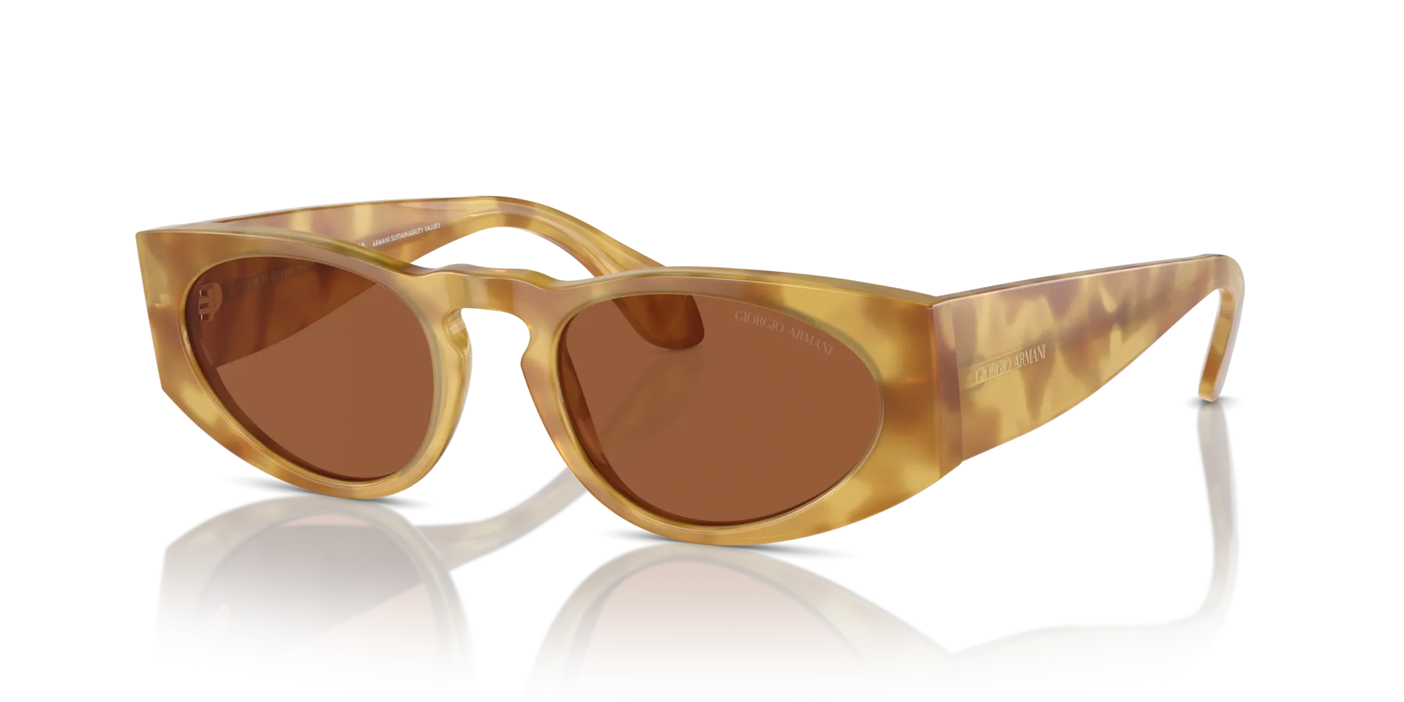 Giorgio Armani AR8216 597973 Occhiali da sole Acetato Tartaruga Marrone Squadrata Normale - immagine 4