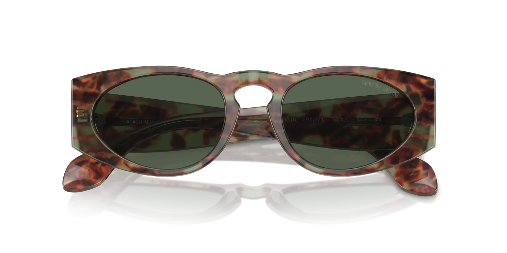 Giorgio Armani AR8216 597771 Occhiali da sole Acetato Marrone Verde Squadrata Normale - immagine 2
