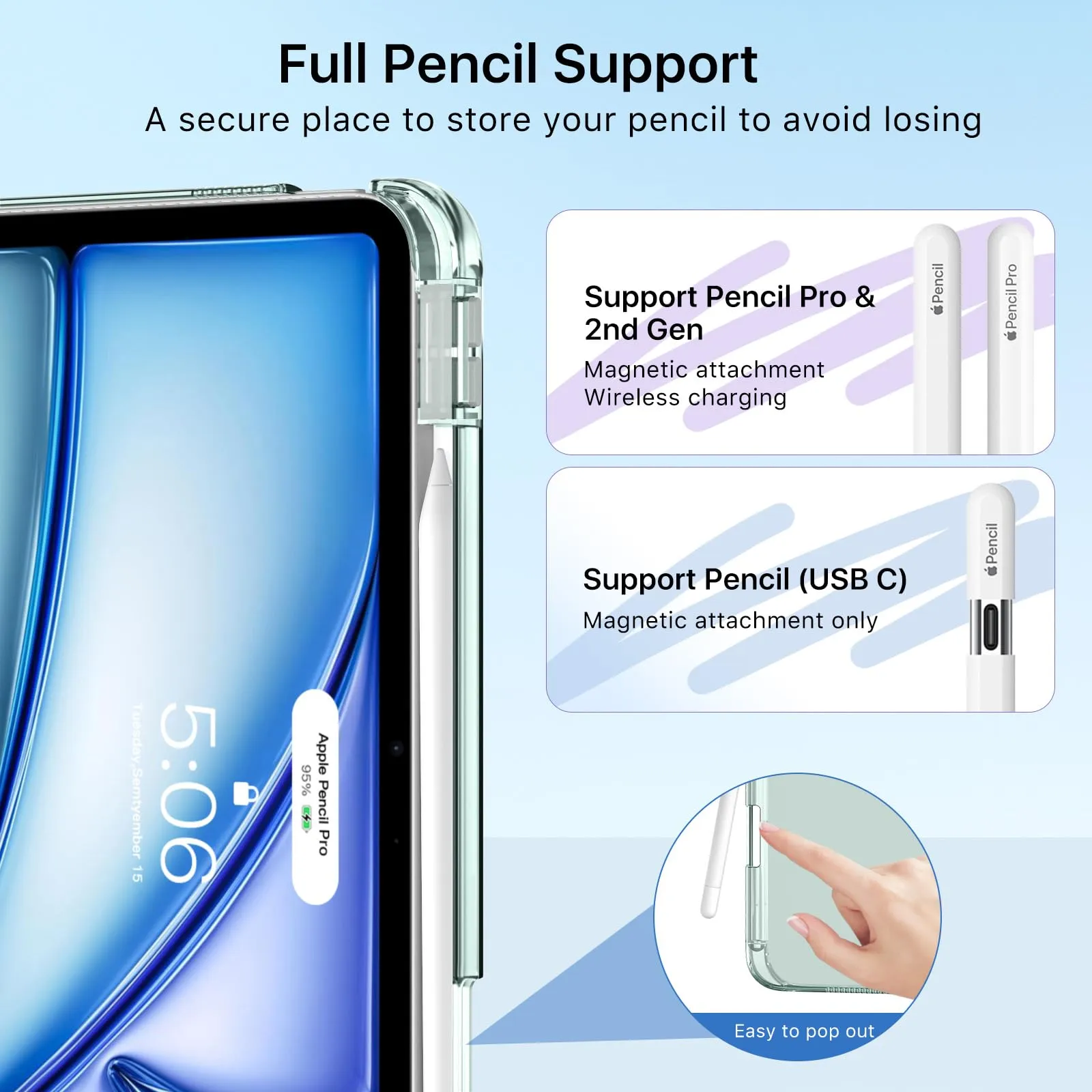 MoKo Cover per iPad Air 11 Pollici (M4/M3/M2) 2026/2025/2024 con Portapenna - immagine 6