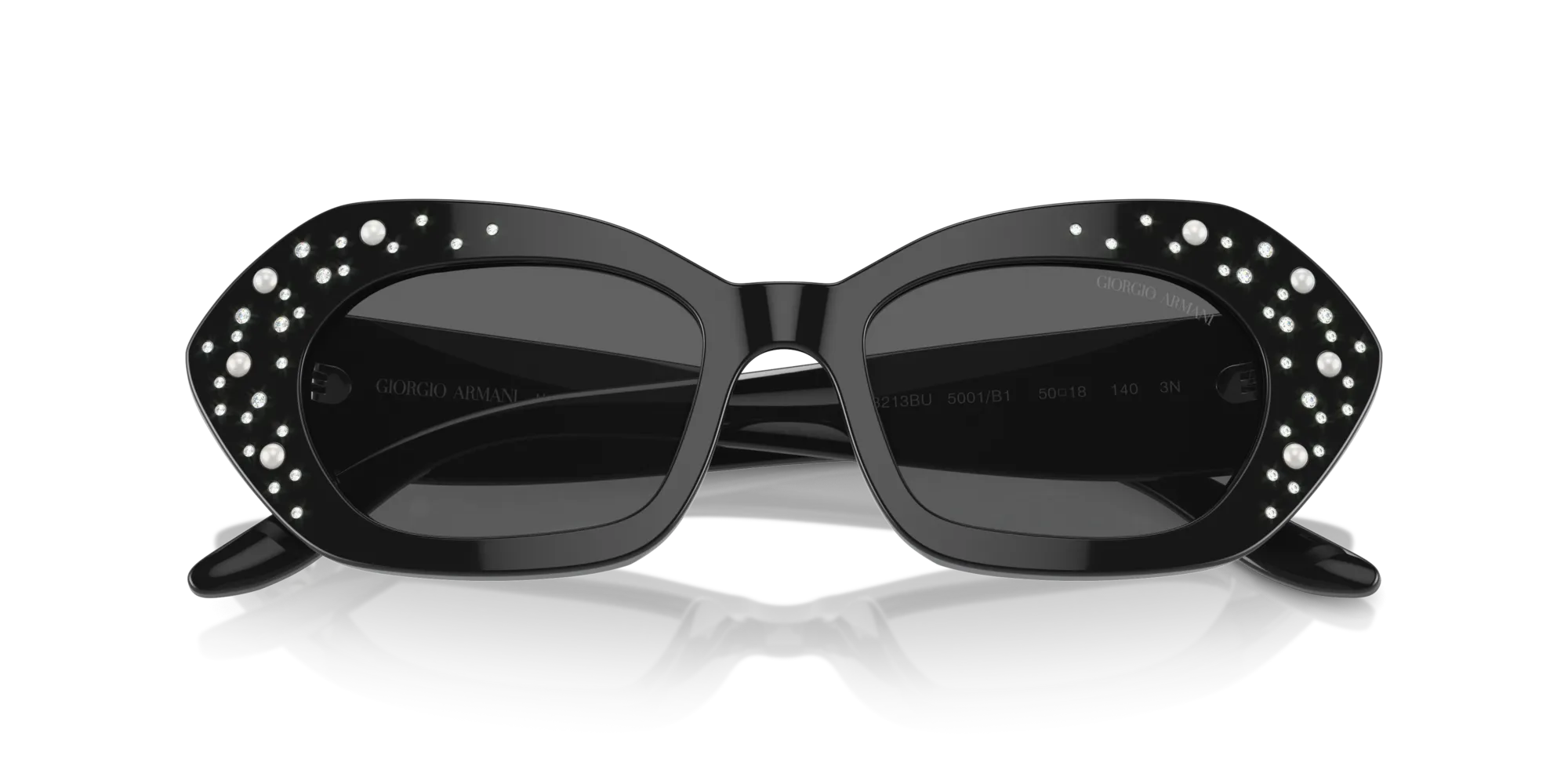 Giorgio Armani AR8213BU 5001B1 Occhiali da sole Acetato Nero Grigio Cat Eye Normale - immagine 2