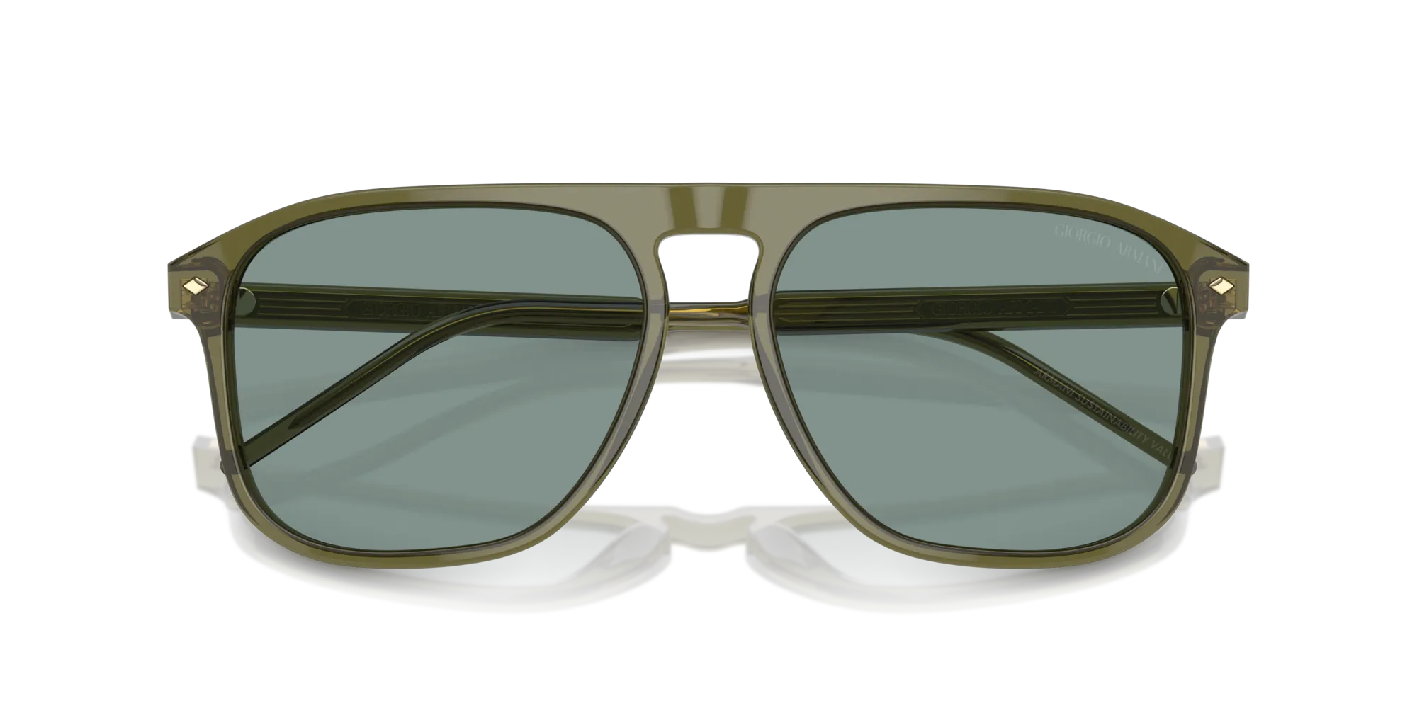 Giorgio Armani AR8212 607456 Occhiali da sole Acetato Verde Grigio Squadrata Normale - immagine 2