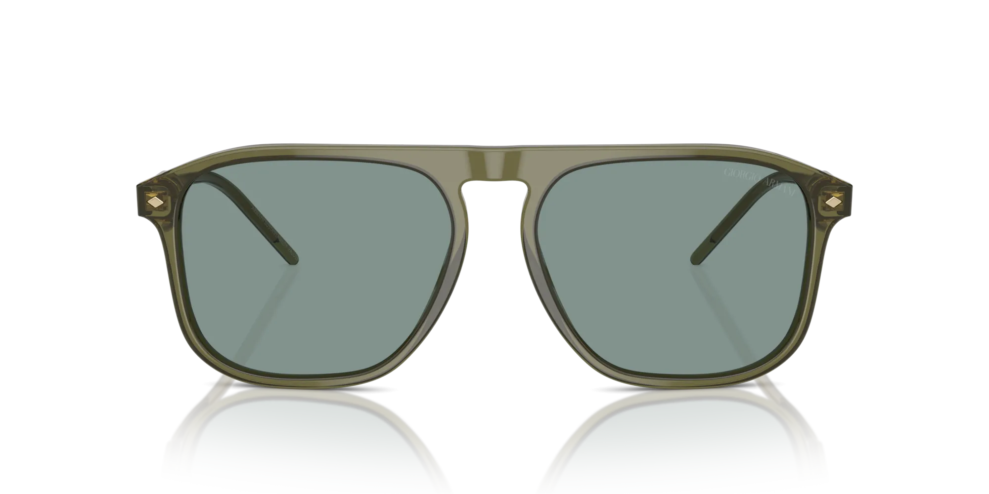 Giorgio Armani AR8212 607456 Occhiali da sole Acetato Verde Grigio Squadrata Normale - immagine 3