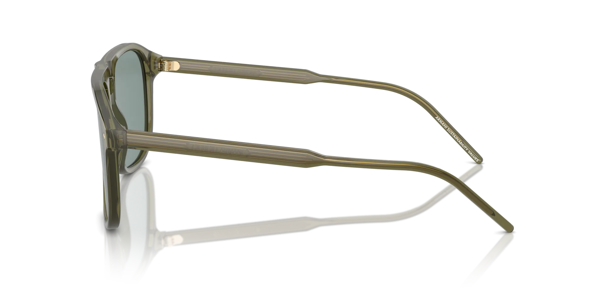 Giorgio Armani AR8212 607456 Occhiali da sole Acetato Verde Grigio Squadrata Normale - immagine 4