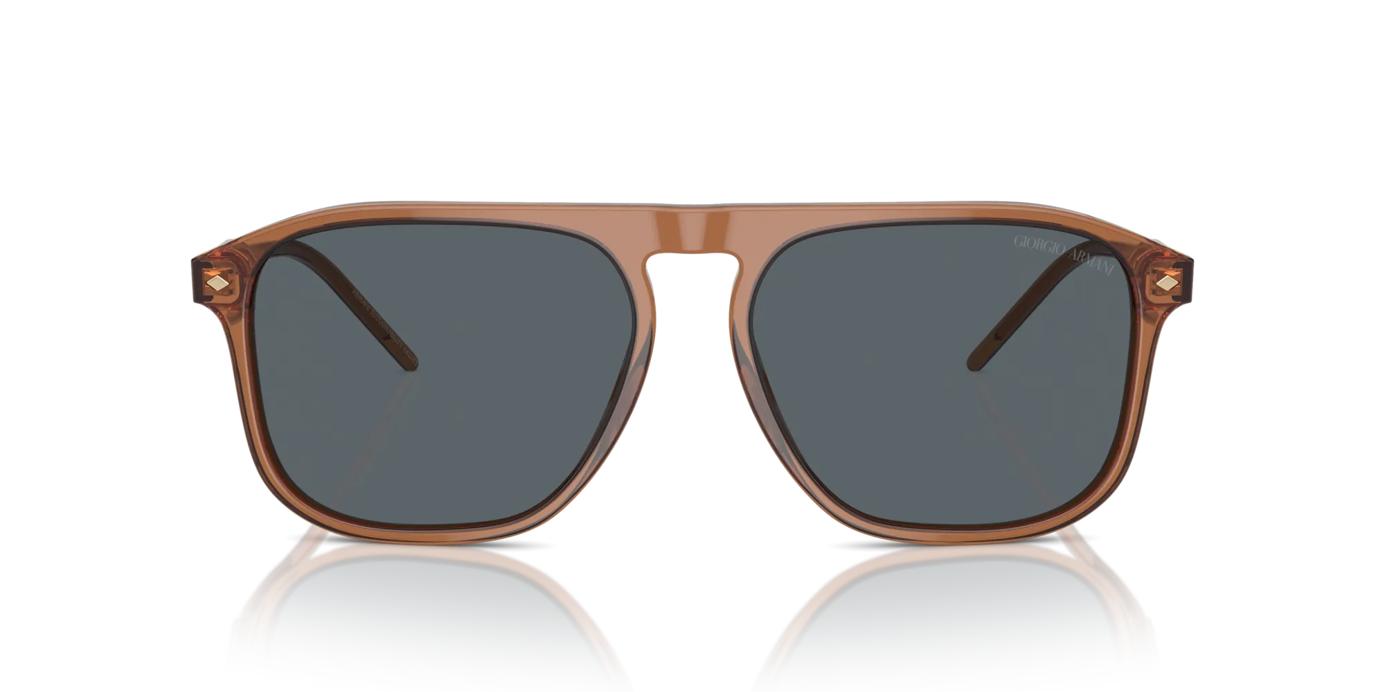 Giorgio Armani AR8212 5932R5 Occhiali da sole Acetato Marrone Blu Squadrata Normale - immagine 3